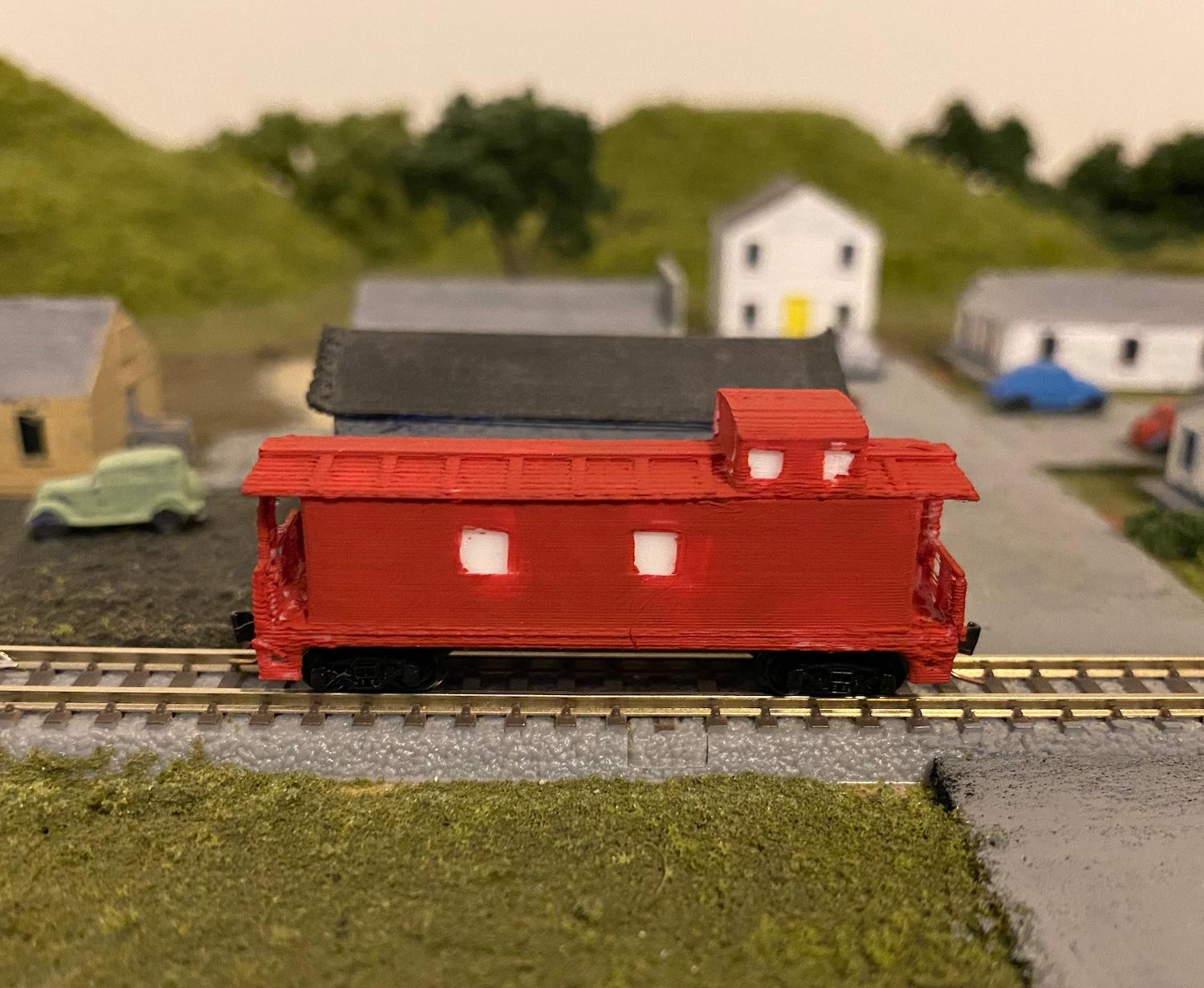 Z Scale Caboose Cars 3d model