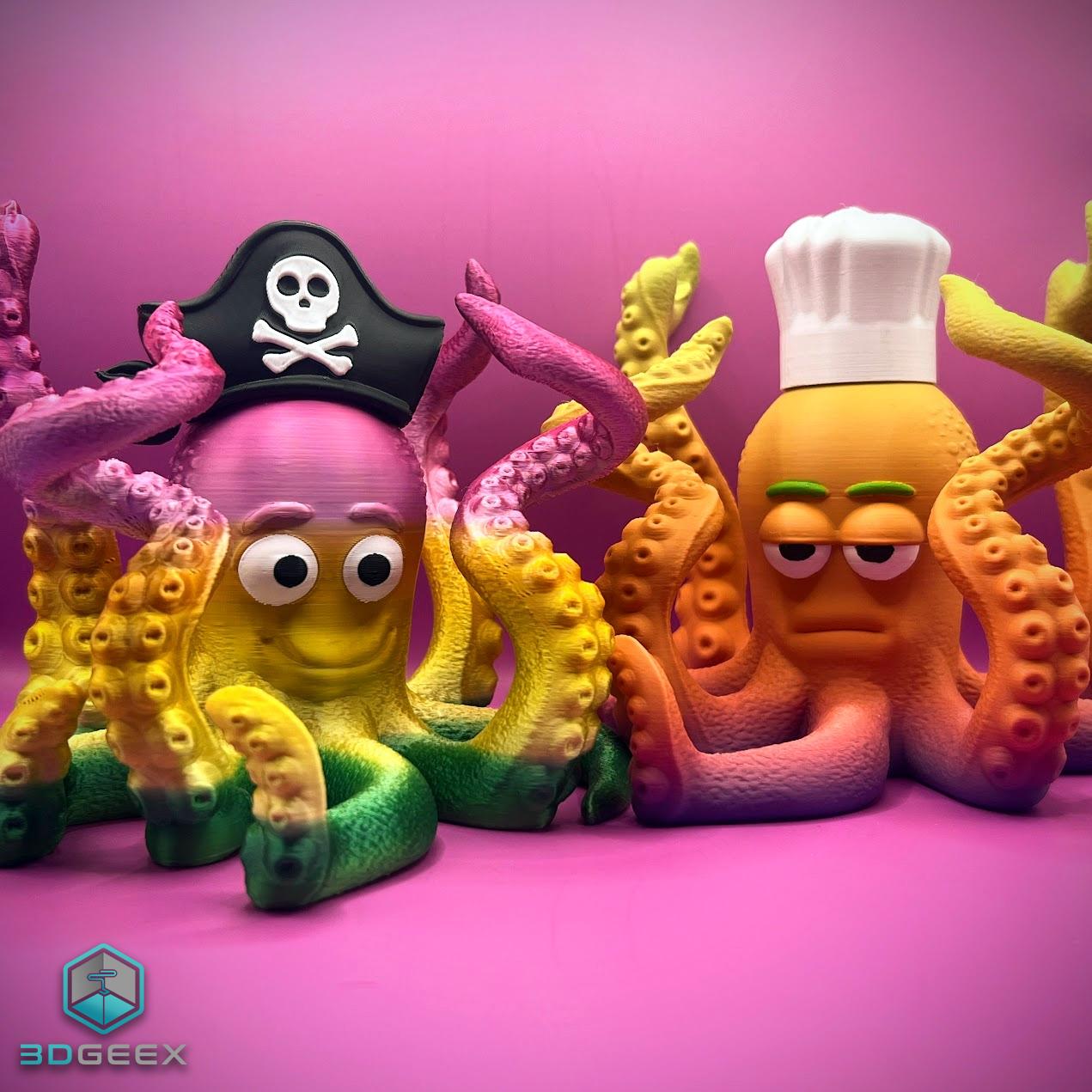 Octopus Helper: Octopu-Su-Chef, OctoPirate & Octopu-Student 3d model