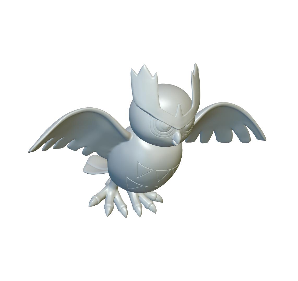 Pokemon Noctowl #164 - Optimized for 3D Printing 3d model