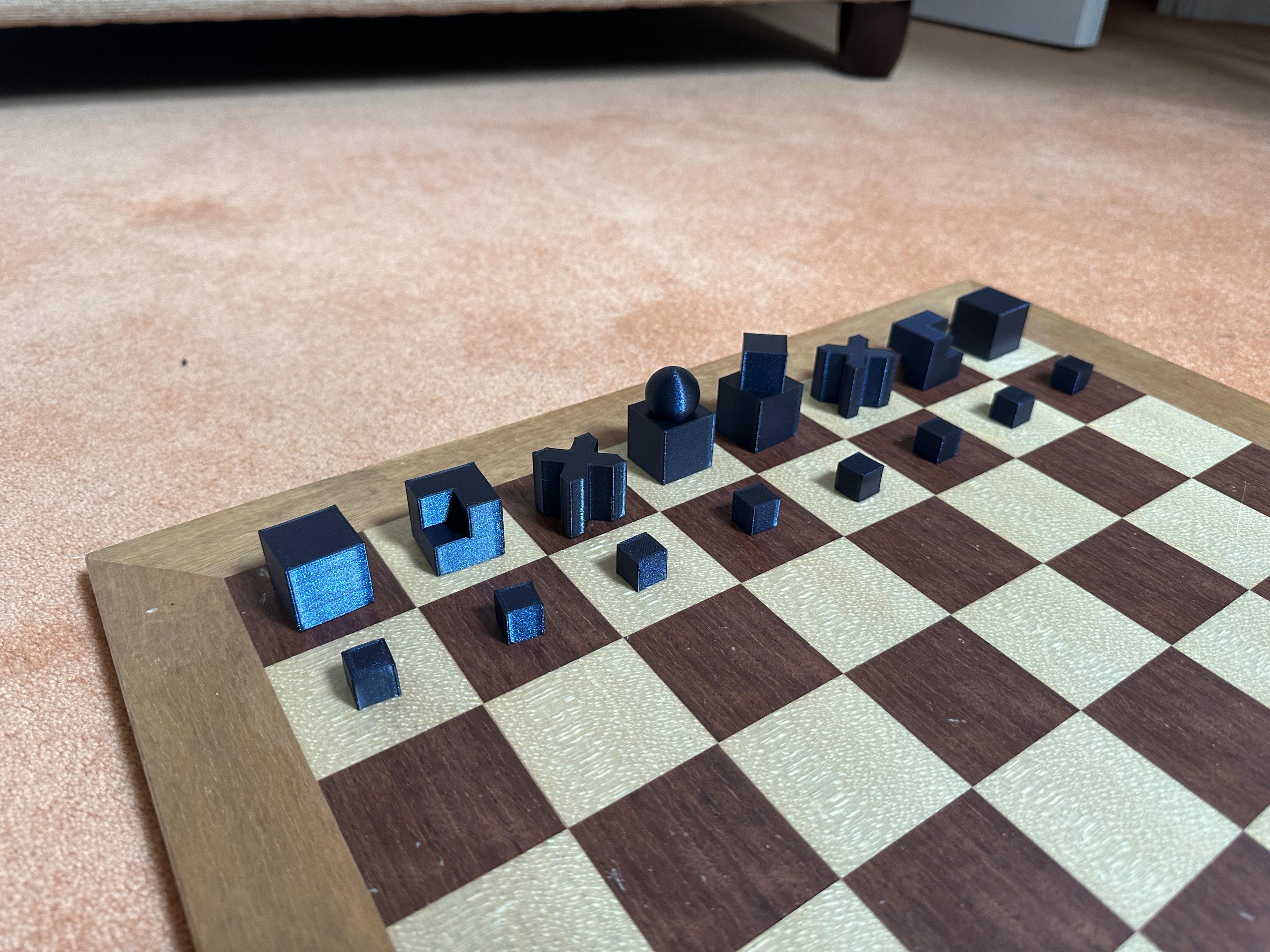 Bauhaus chess set 3d model