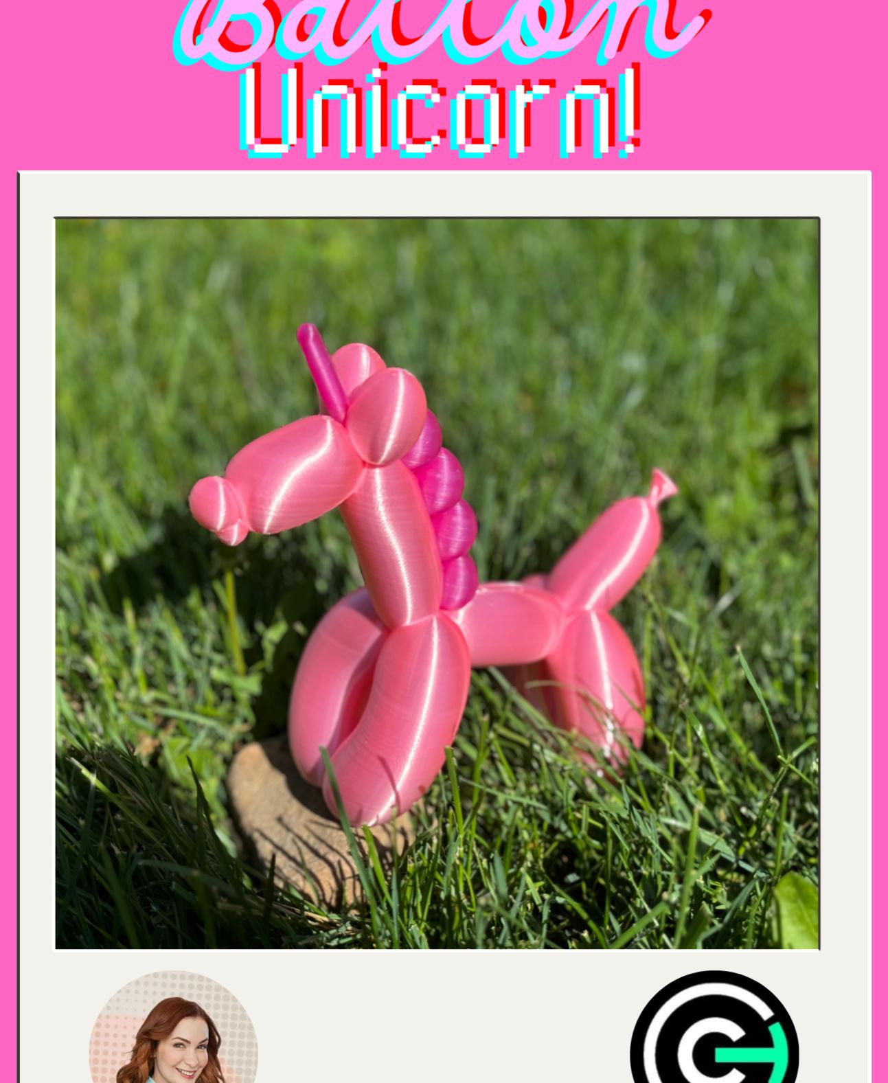 Balloon Unicorn! - Dual pink. Silk PLA and Translucent PLA.  - 3d model