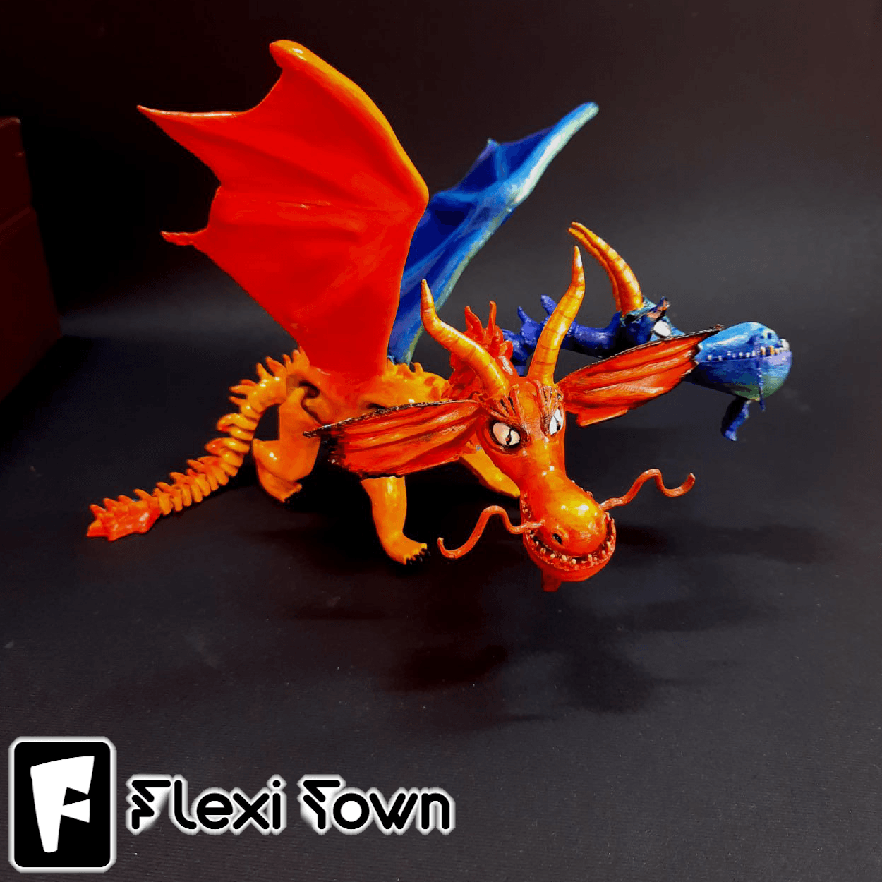 Flexi Print-in-Place Two-Headed Dragon Wu and Wei 3d model