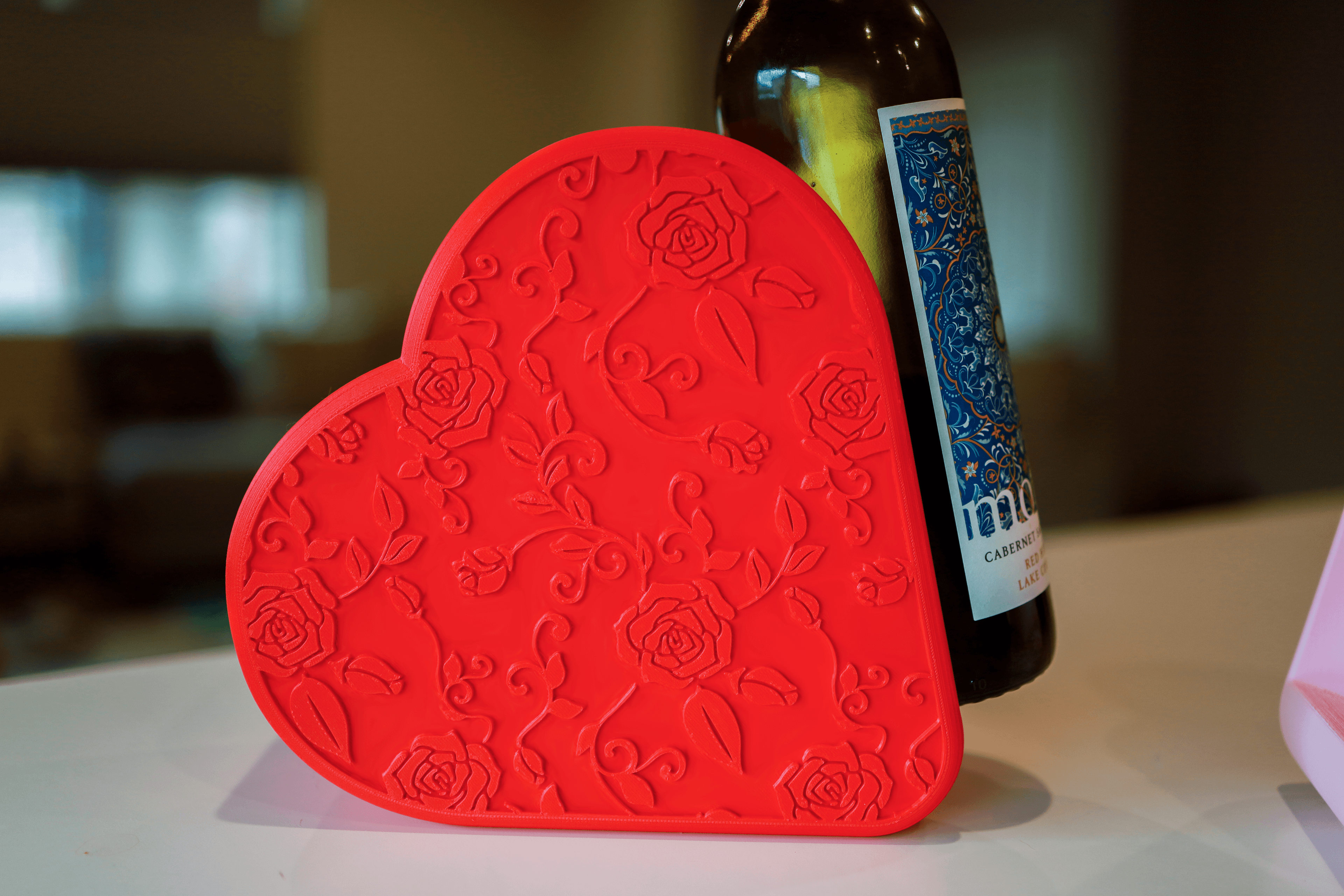 Heart Shaped Wine Bottle Holder 3d model