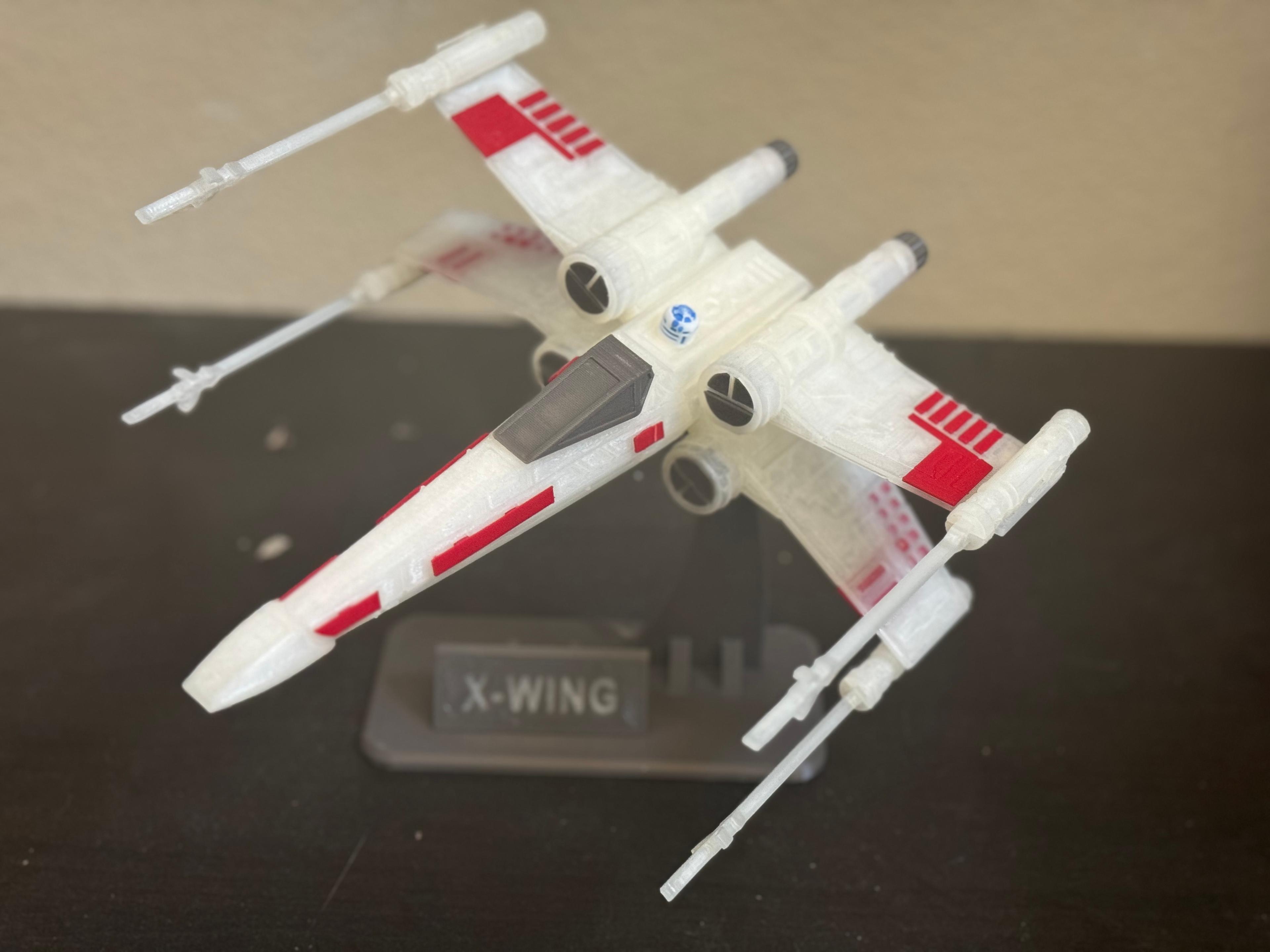X-Wing Kit (No Support, No AMS, No Glue) - Printed in clear pla - 3d model