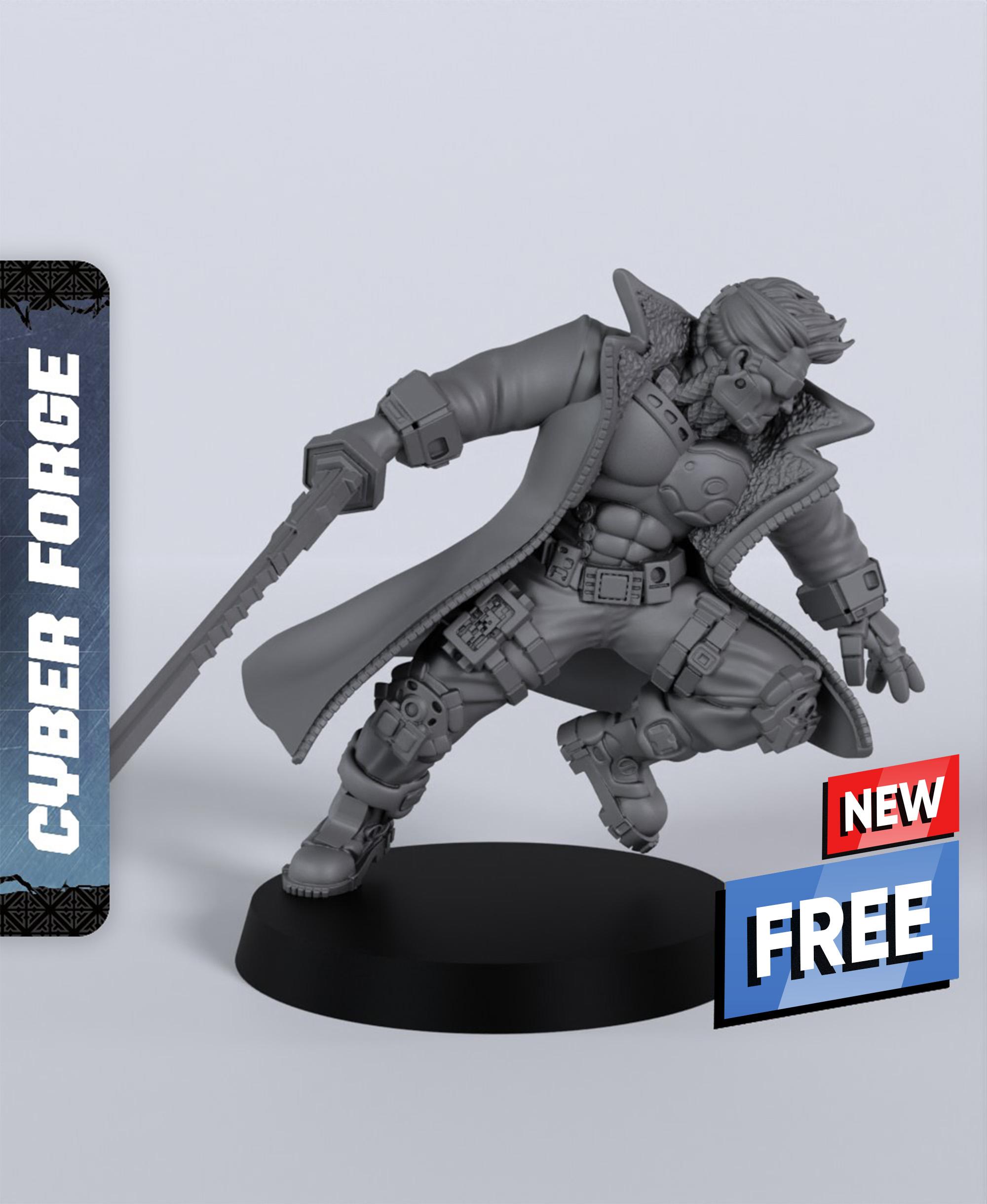 Carbon Connor - With Free Cyberpunk Warhammer - 40k Sci-Fi Gift Ideas for RPG and Wargamers 3d model