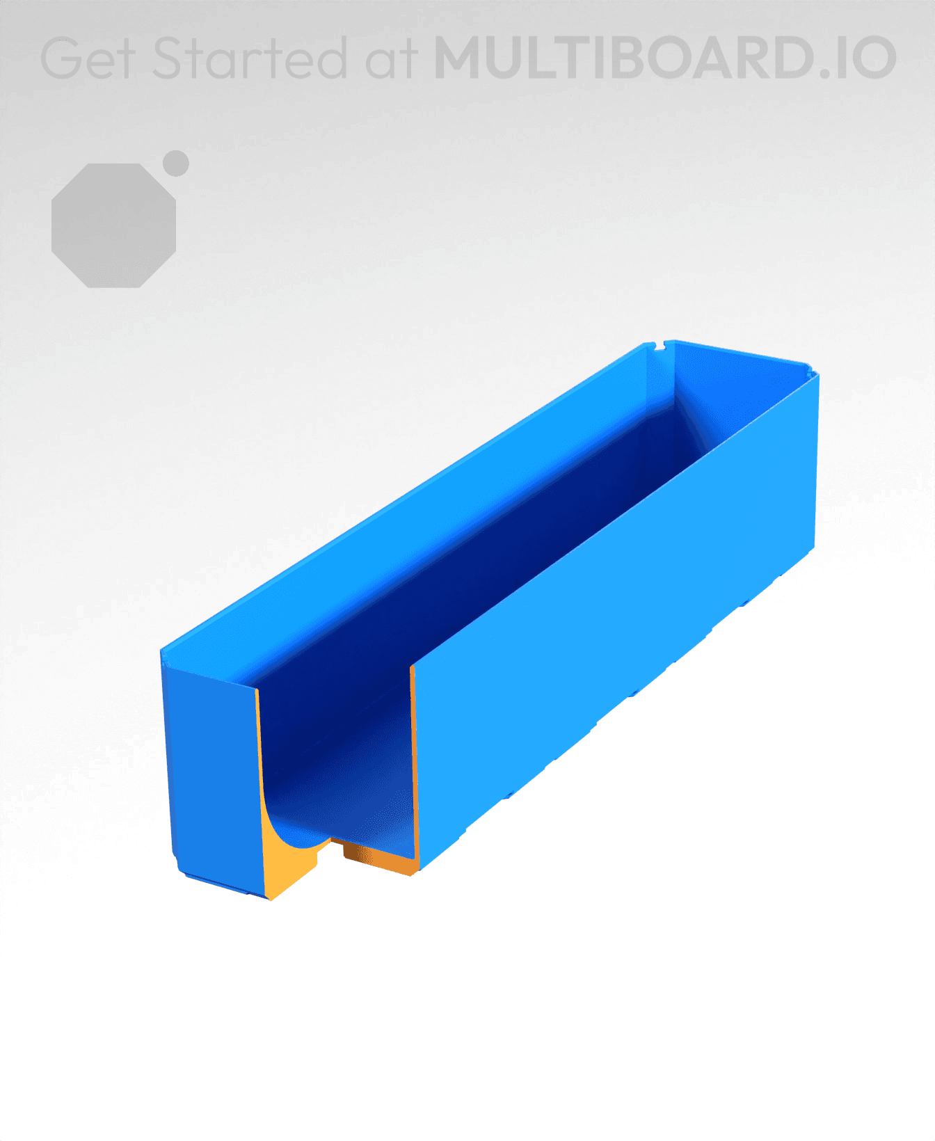 1x4x1 - Curved Bin - Multibin Insert 3d model