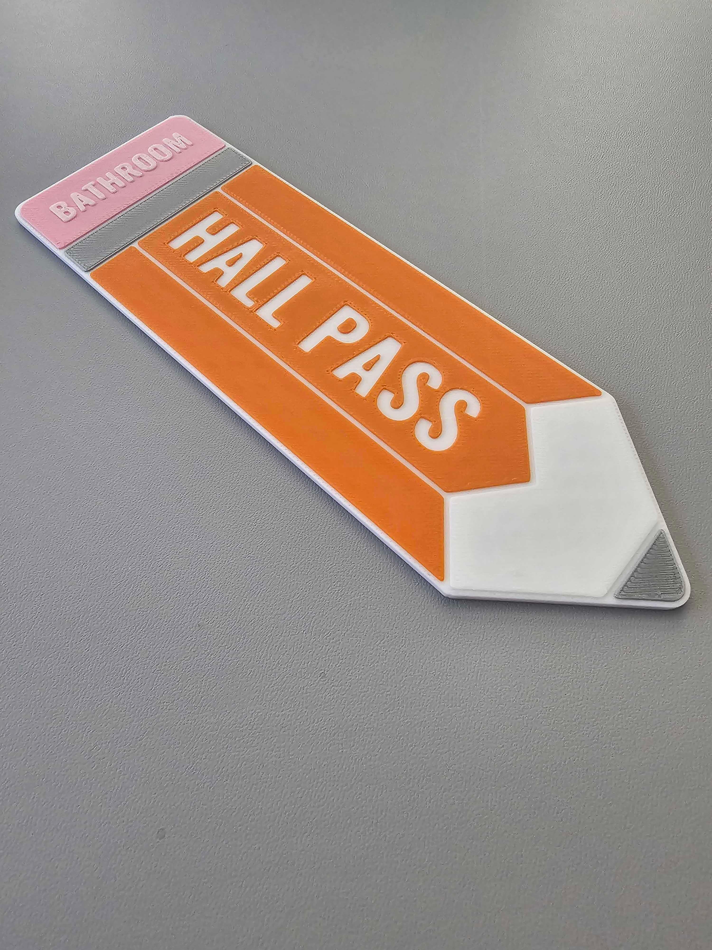 Hall Passes for BackToSchool | Multiple styles | "Pencil Holder" Display Stand for Classroom 3d model