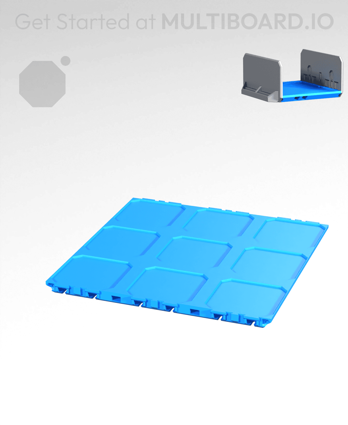 3x3-Deep - Internal Grid - Multibin Drawer Base 3d model