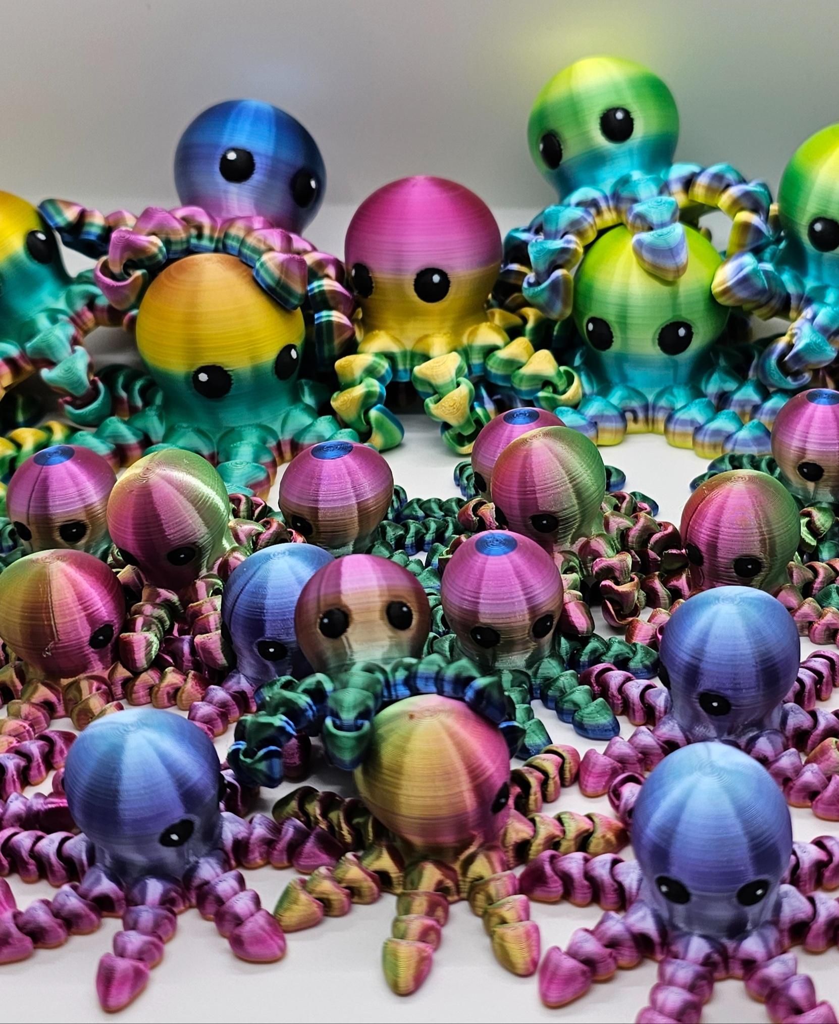 M3D - Flexi Baby Octopus - Octopus army at both 80% and 45% - 3d model