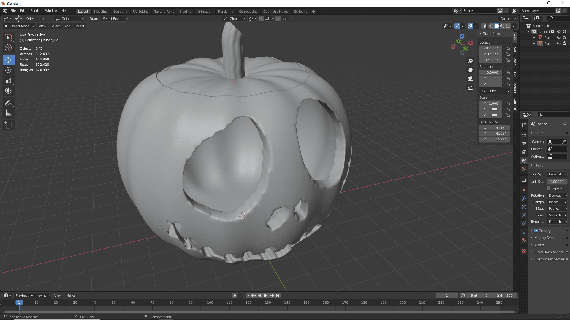 Jack o lantern pumpkin StitchMouth 3d model