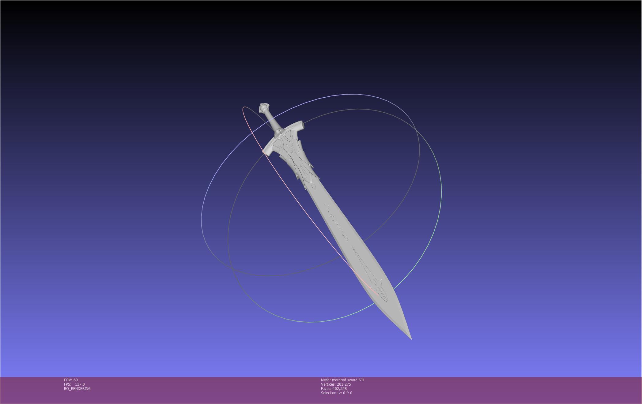 Fate Mordred Sword Printable Assembly 3d model