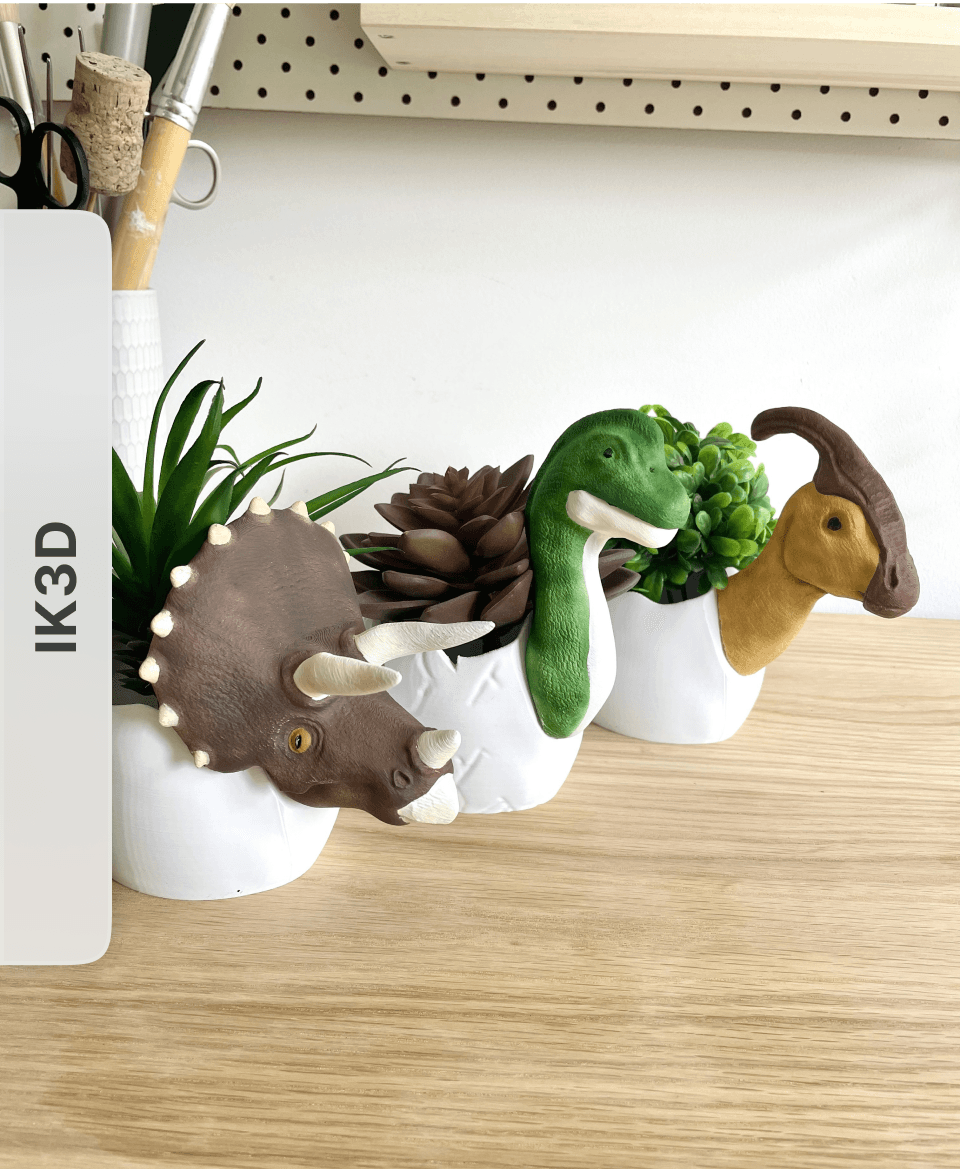 Dinosaur Egg Planters by IK3D 3d model