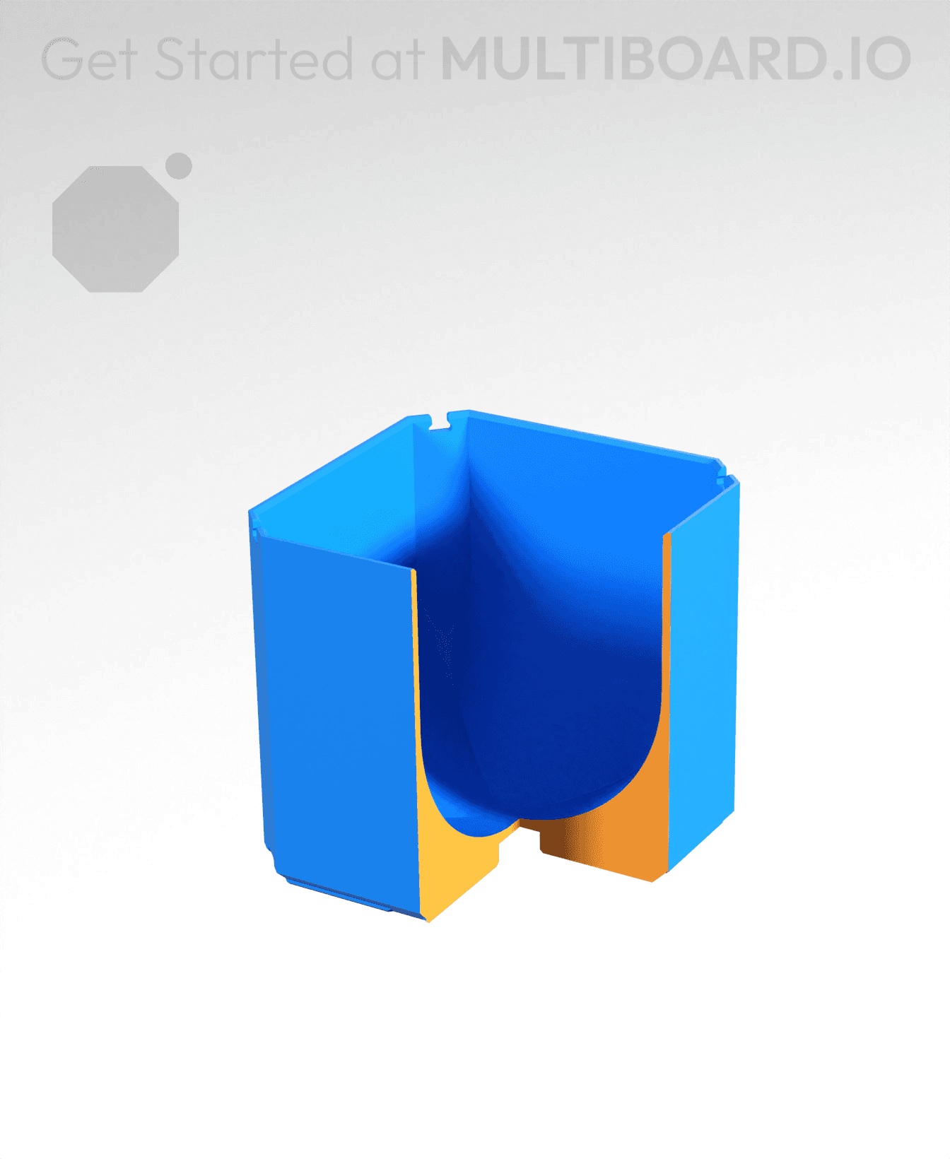 1x1x1 - Full Curved Bin - Multibin Insert 3d model