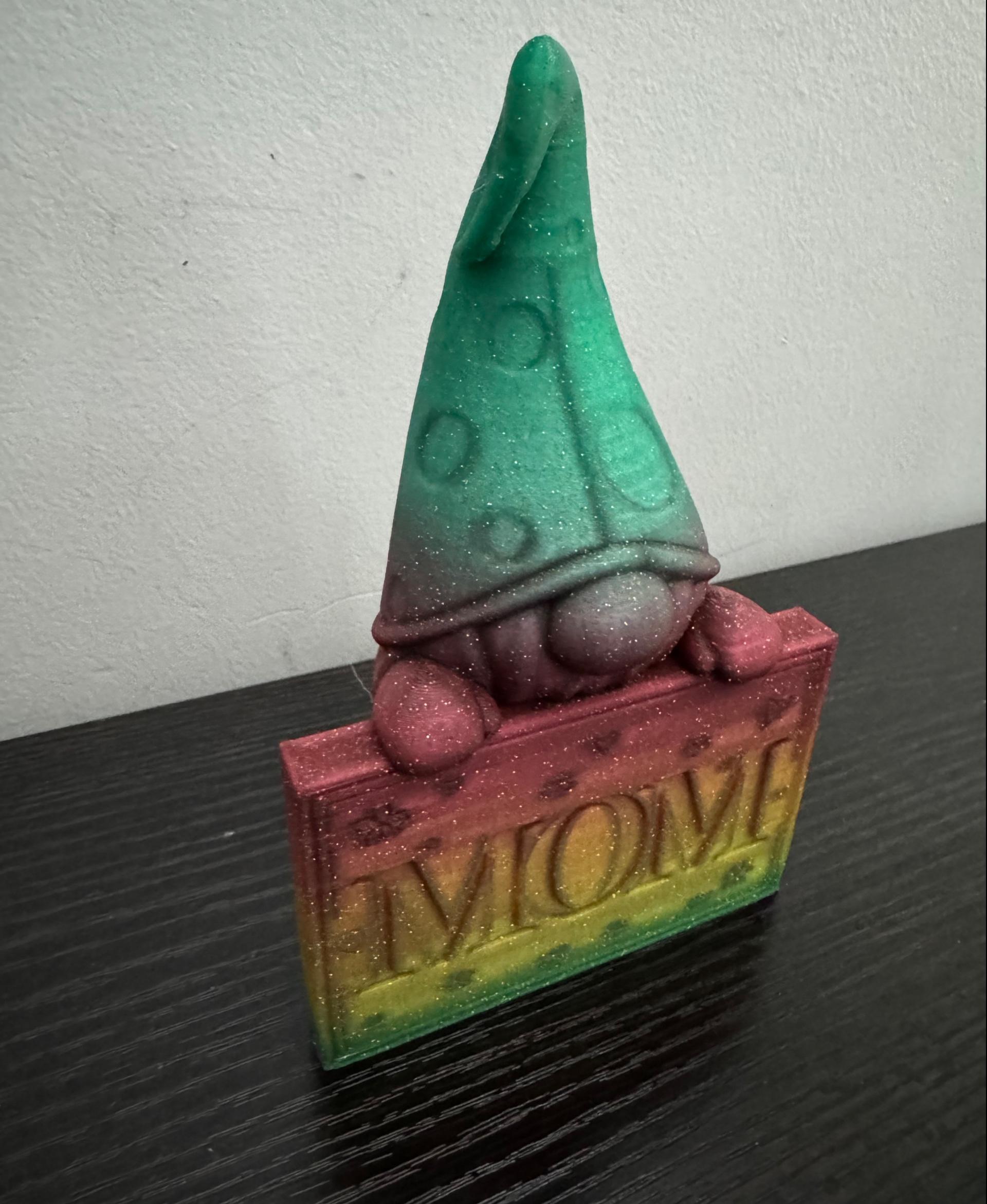 Gnome  - Printed in Inland Twinkle Rainbow PLA - 3d model