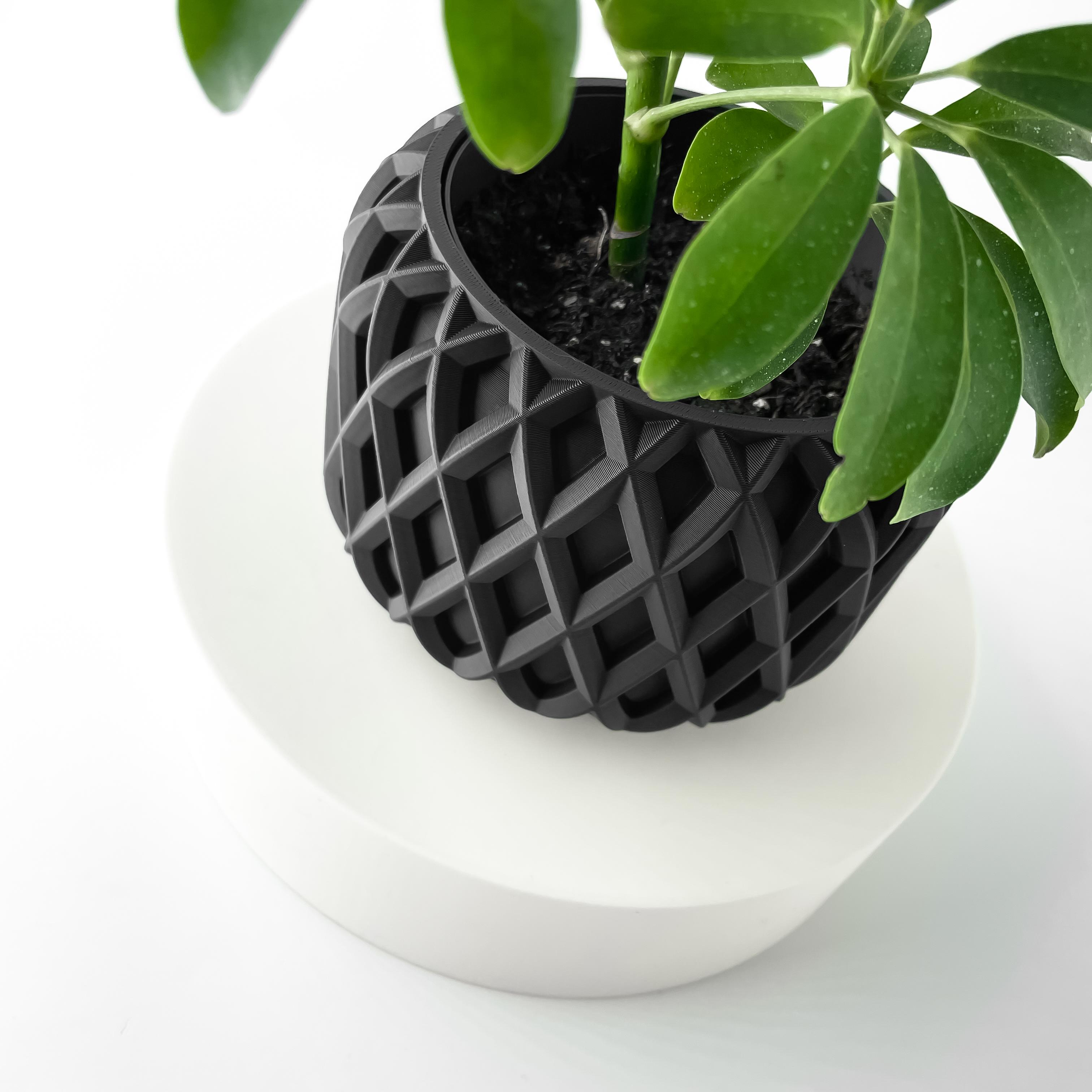 The Kinao Planter Pot with Drainage: Tray & Stand Included | Modern and Unique Home Decor for Plants 3d model