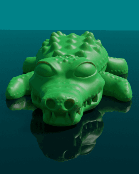 SIMPLE FLEXI CROCODILE - SUPPORT FREE - PRINT IN PLACE 3d model