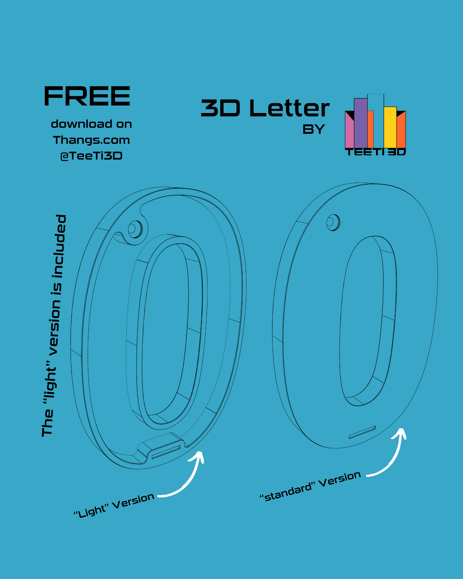 3D Letter O - by TeeTi3D 3d model