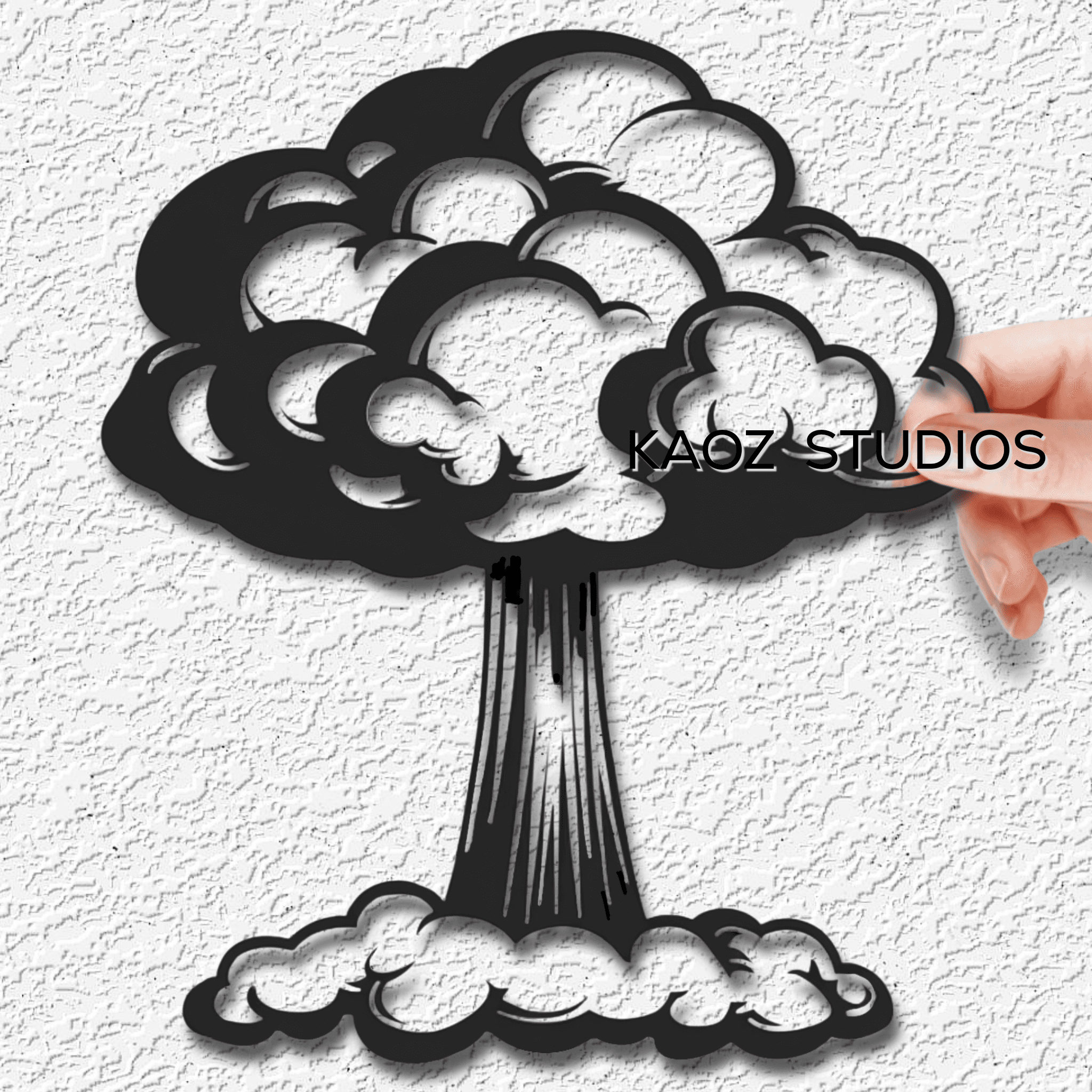 cartoon bomb cloud wall art atom bomb wall decor nuclear explosion decoration 3d model