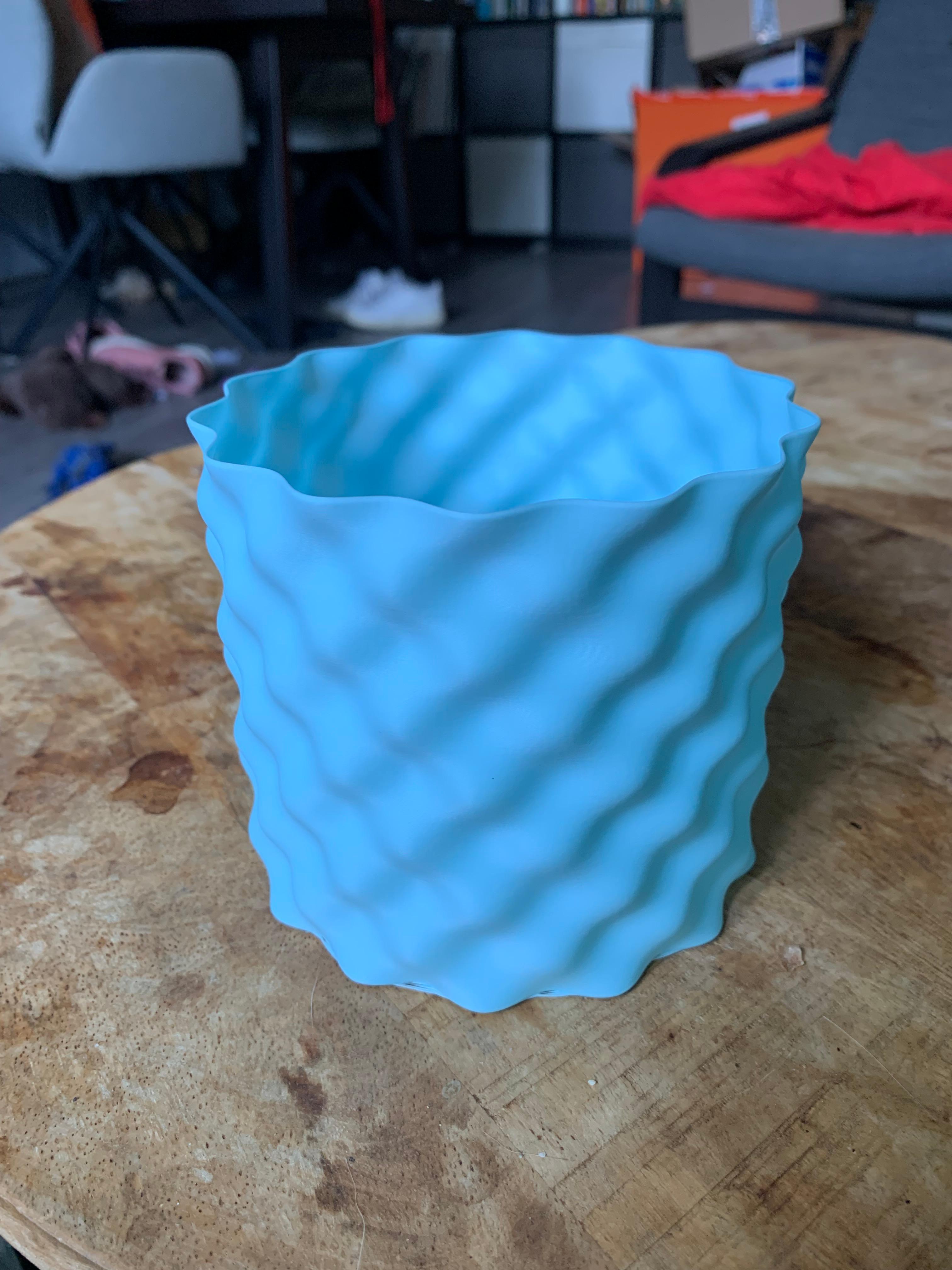 Sine Wave pattern planter 3d model