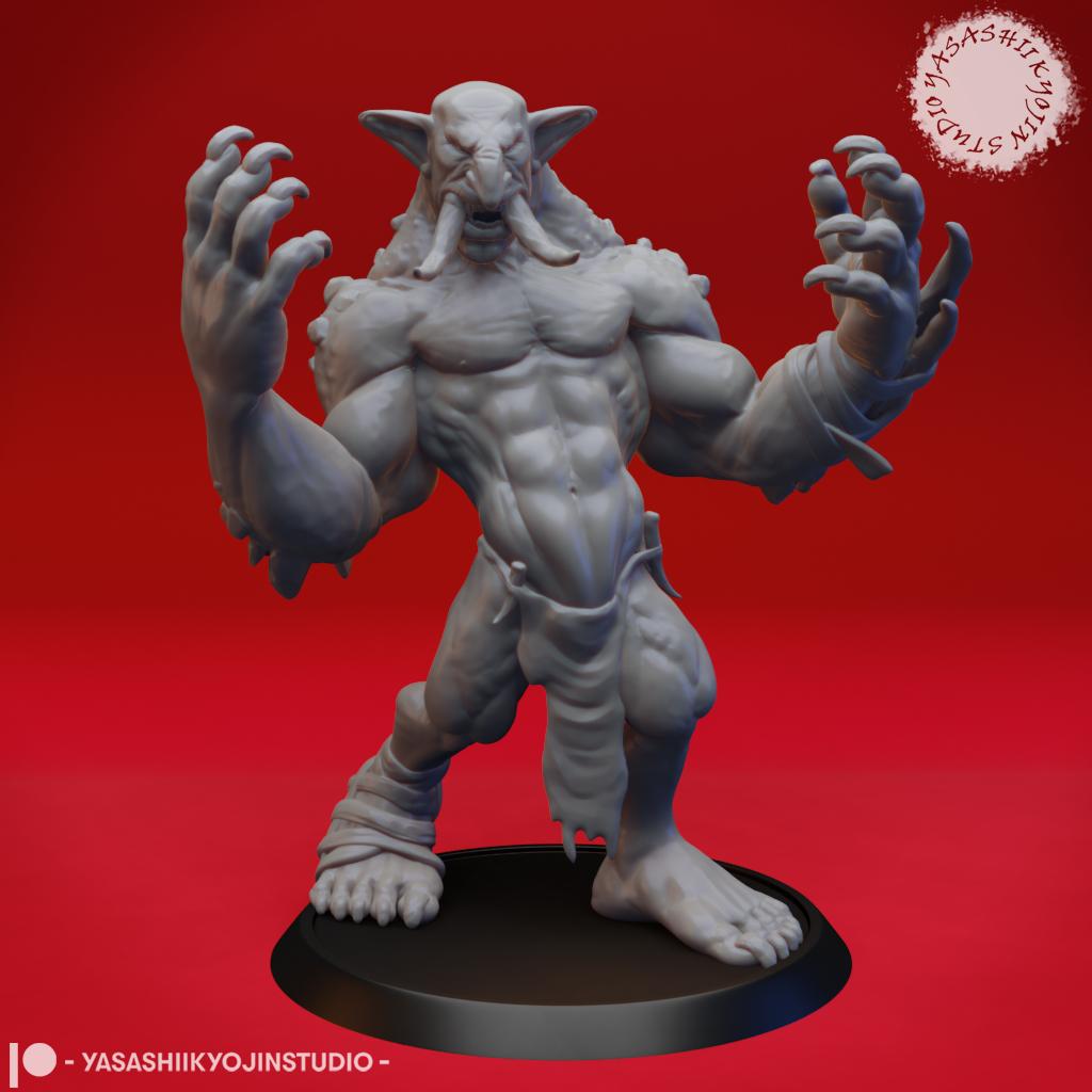Troll Warband - Tabletop Miniatures (Pre-Supported) 3d model