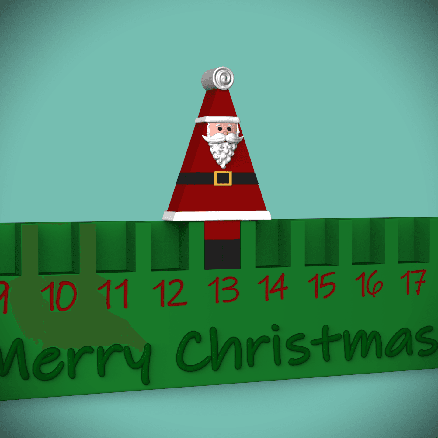 Santa Peg Christmas Countdown 3d model