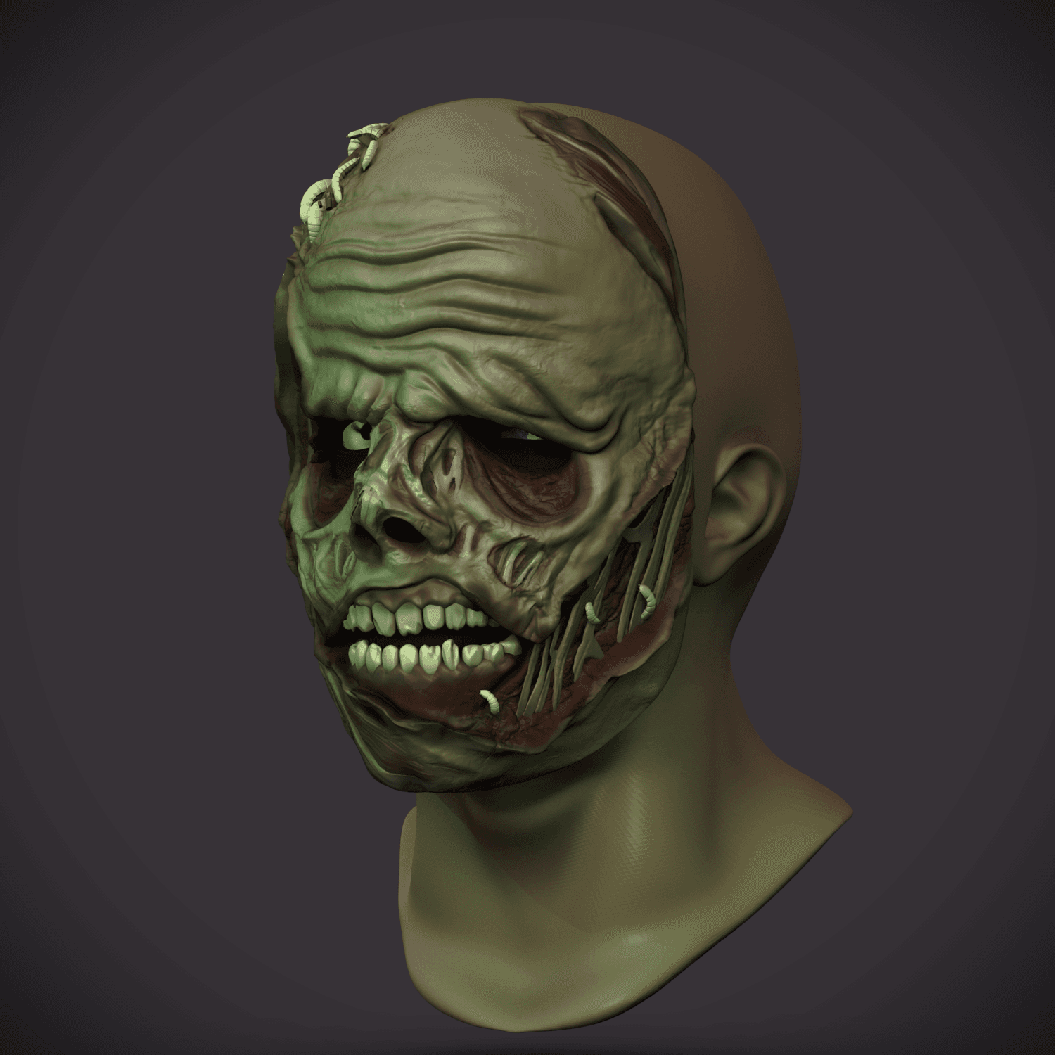 Zombie Mask -"Zombie" (Sculptober Day5) 3d model