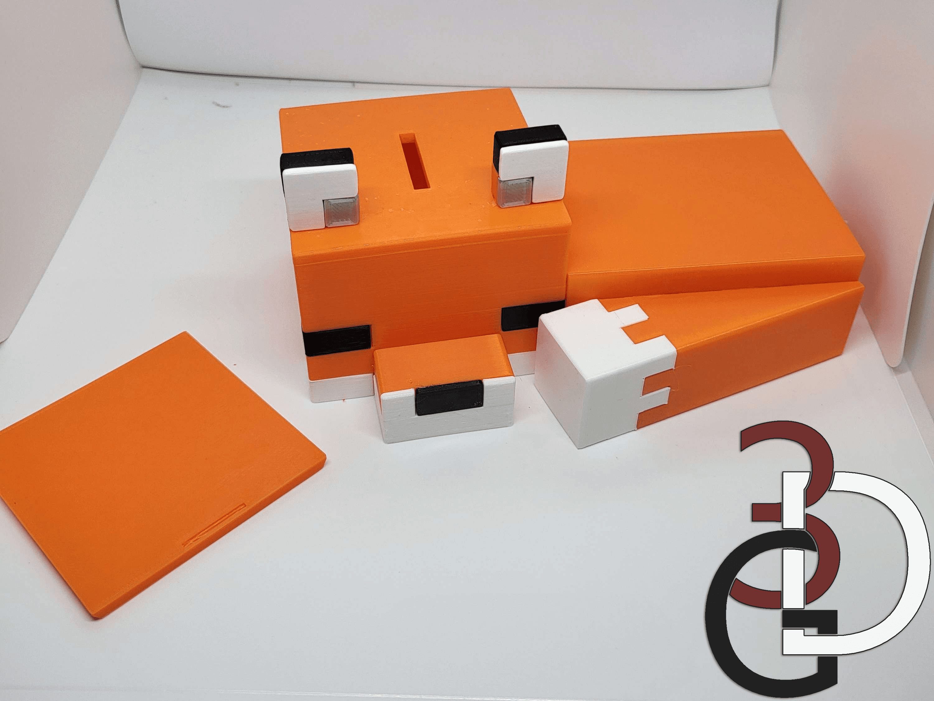 Minecraft Fox Piggy Bank 3d model