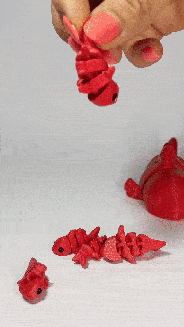 Cute Flexi Goldfish (Toy, Keych. & Magnet) 3d model