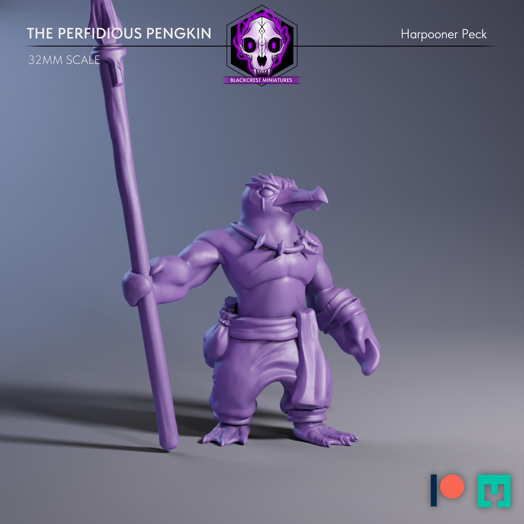 The Perfidious Pengkin - Harpooner Peck (Unsupported) 3d model