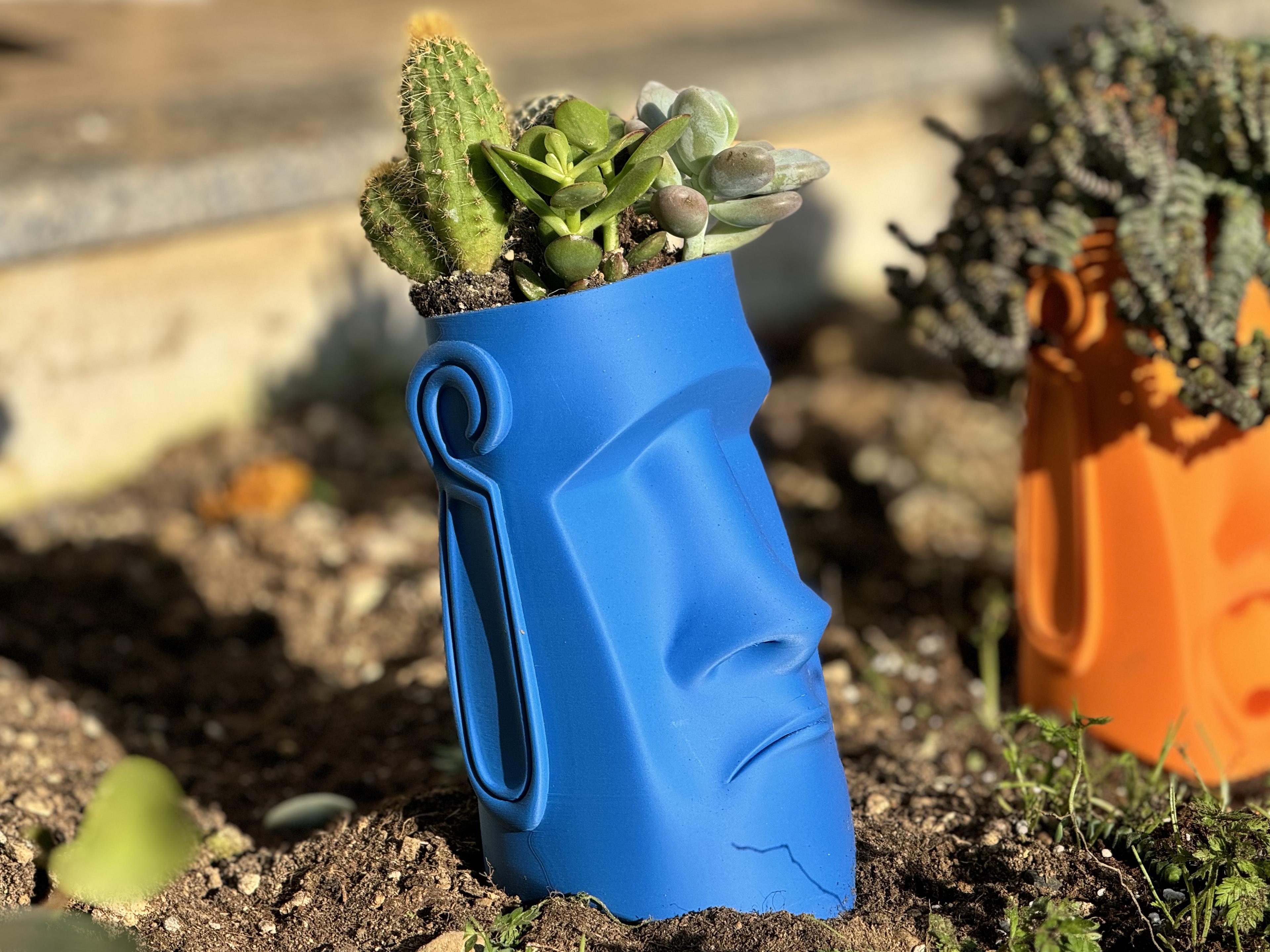 Moai plant pots 3d model