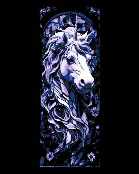 Stained Glass window designs of a Mythical Unicorn - Set of 3 Bookmarks 3d model