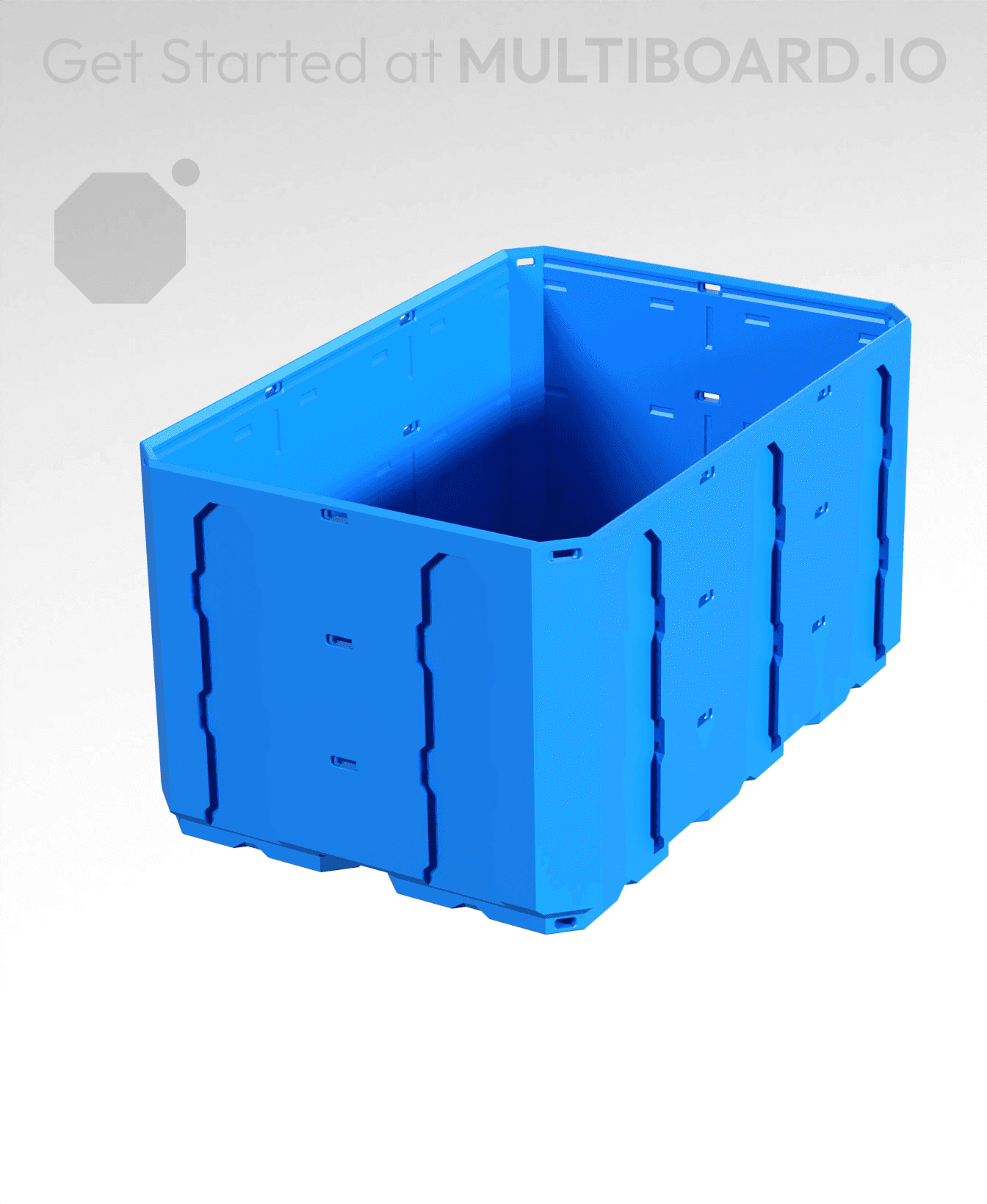 2x3x1.5 - Topped Multipoint Rail - Multibin Shell 3d model