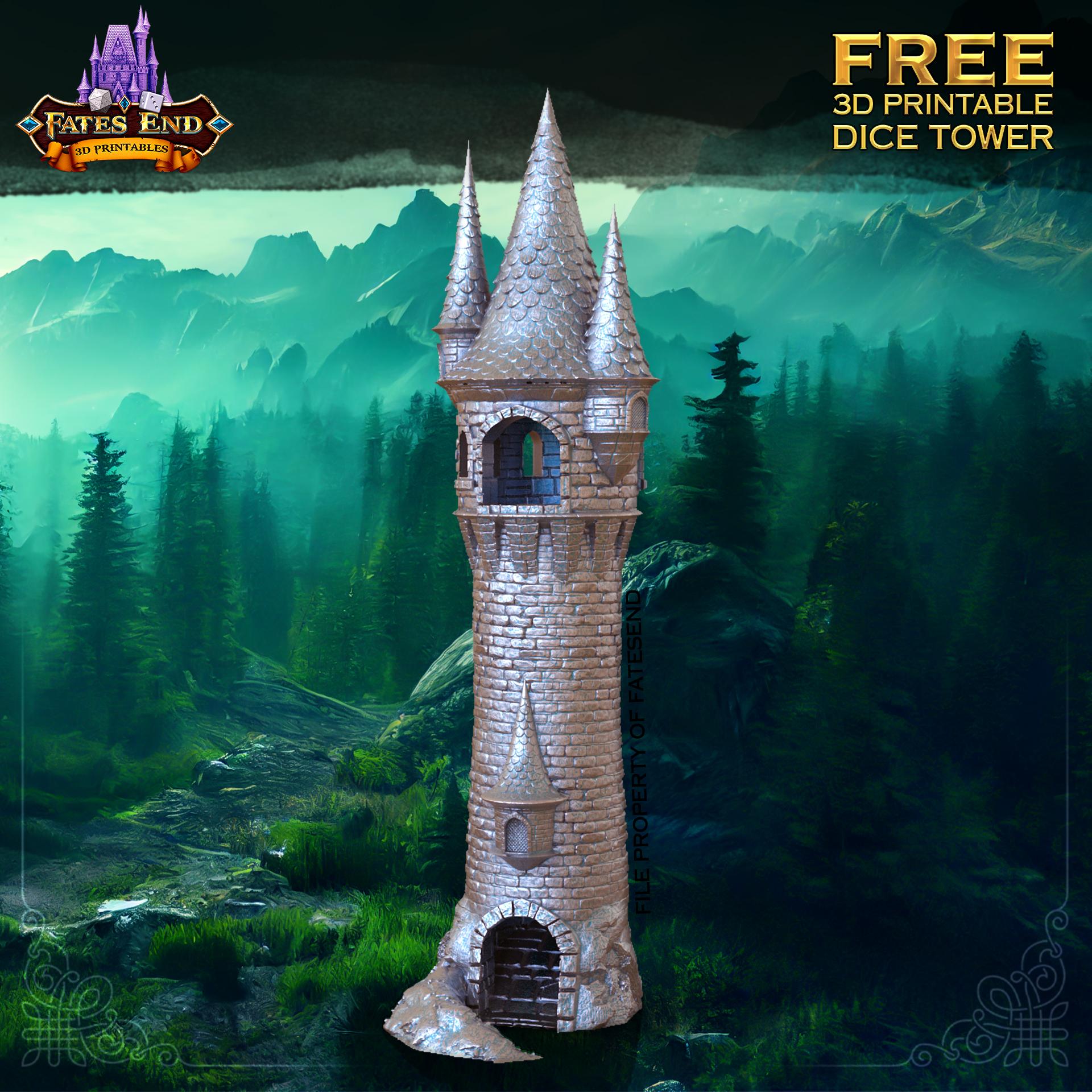 TALL CITADEL DICE TOWER - SUPPORT FREE! 3d model