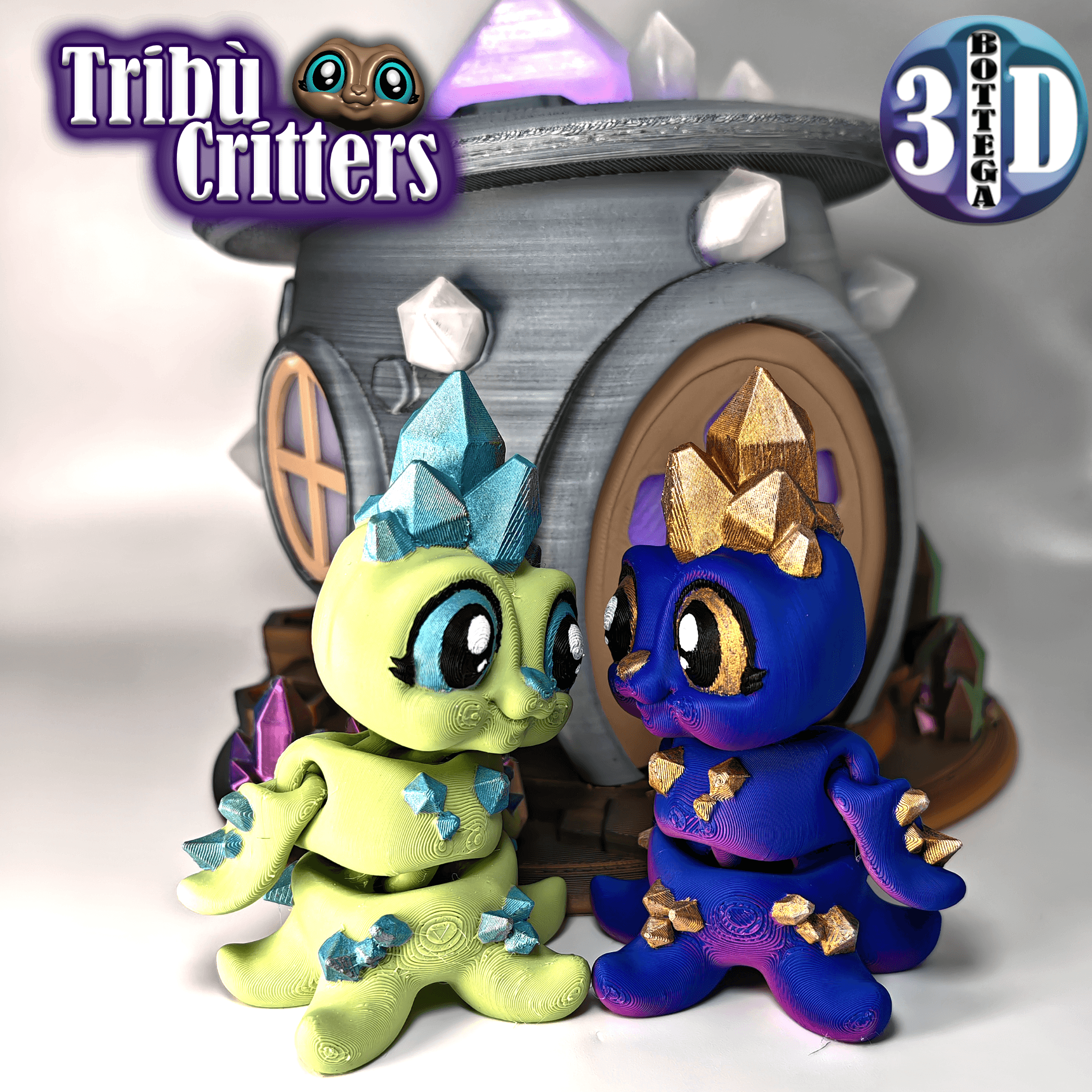 Tribù Critters #1: Crystal + House 3d model