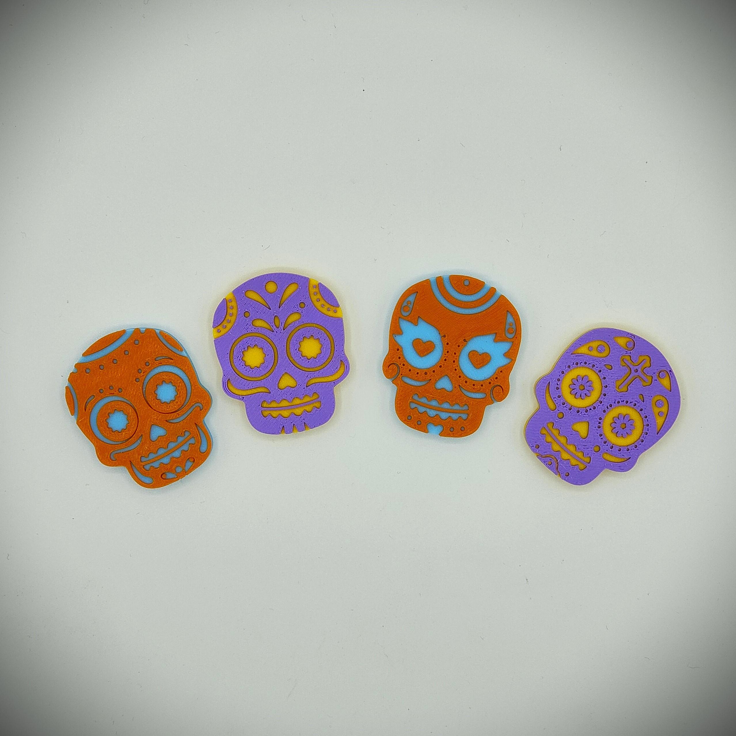 Decorative Mexican Skulls for Día de Muertos Skewers 3d model