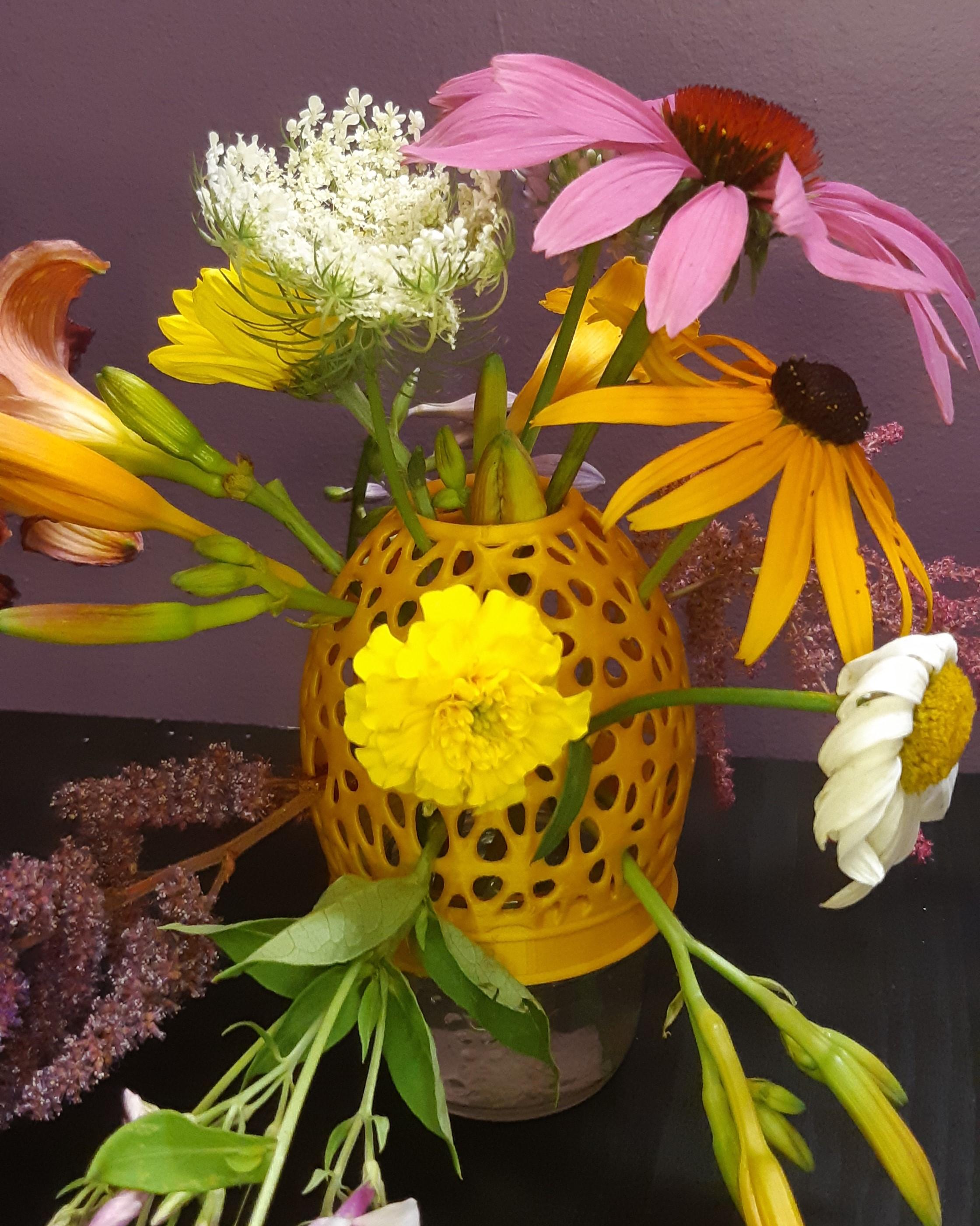 The Wildflower Mason Jar Vase - Support Free 3d model