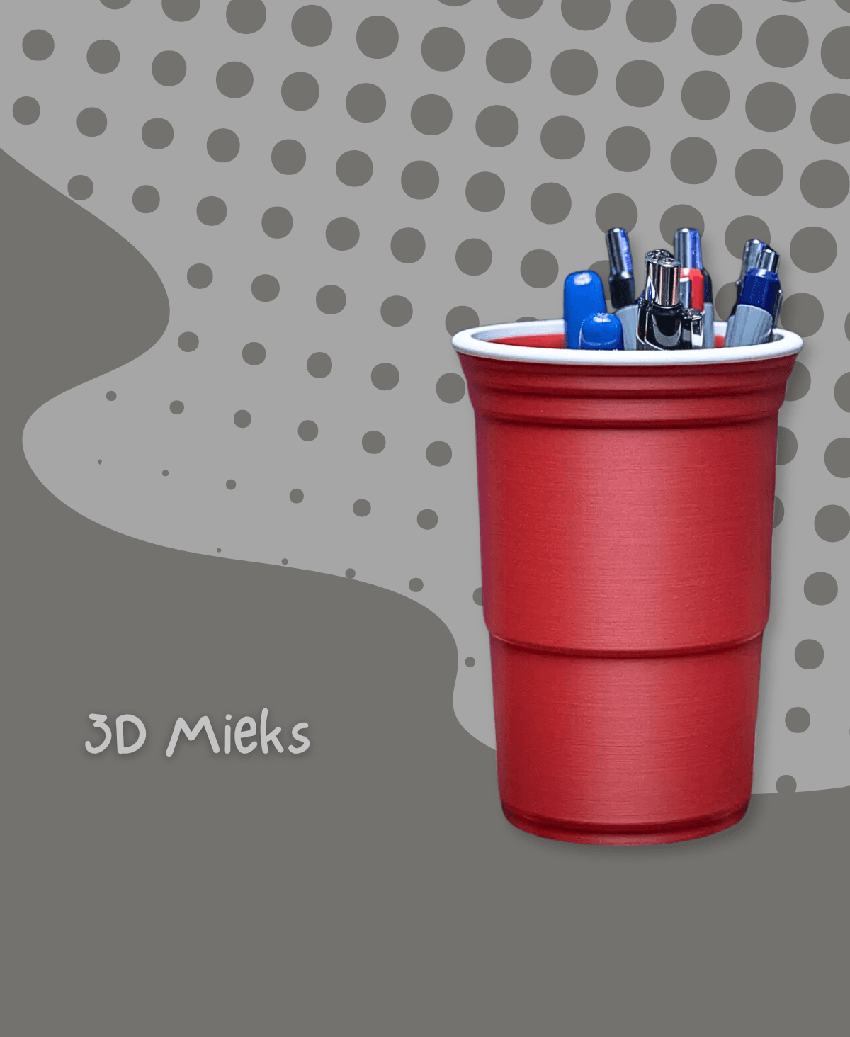 Solo Cup Desk Organizer 3d model