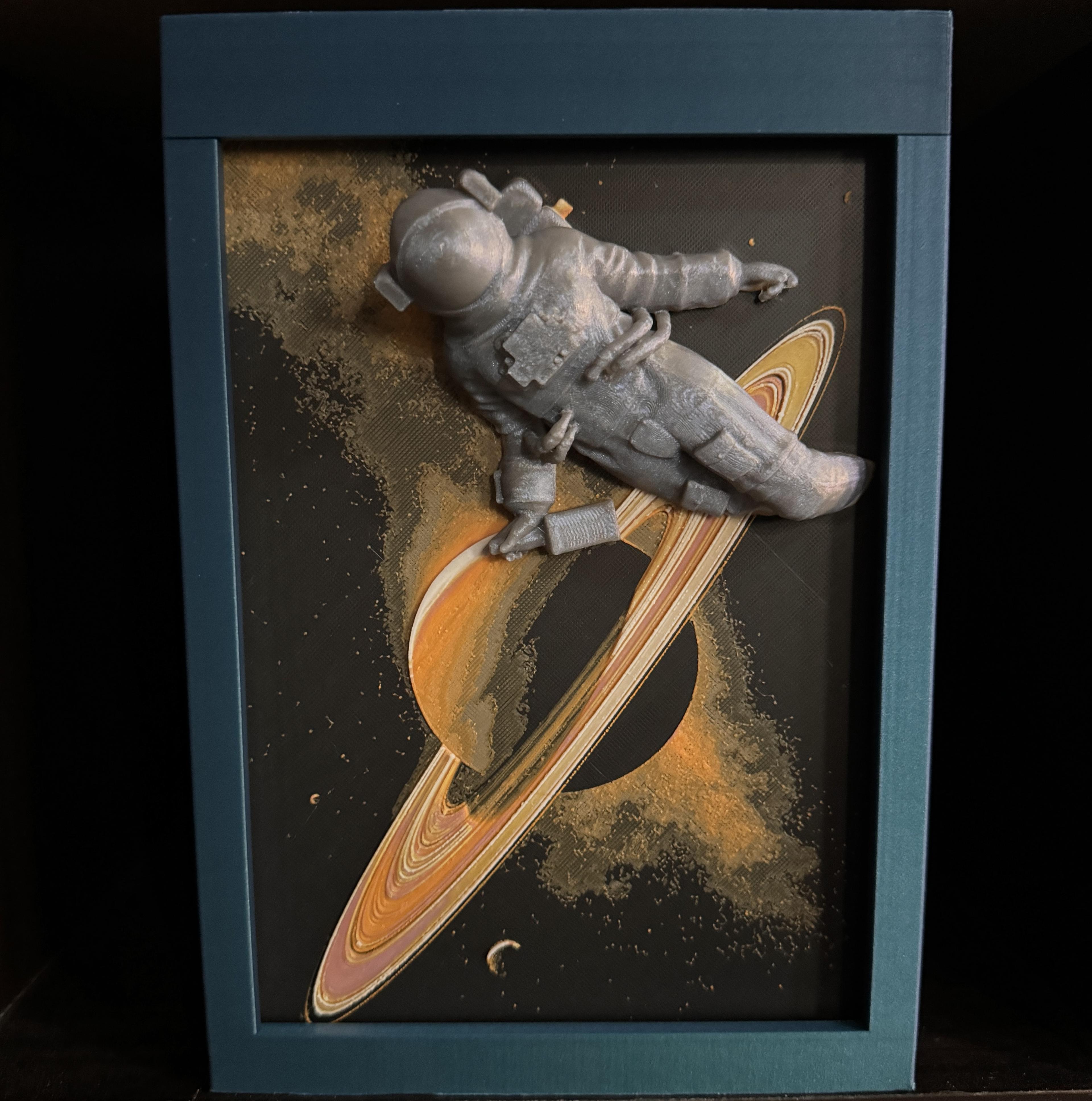 Drunk in Space - Wall Mountable Frame Compatible HueForge Hybrid 3d model