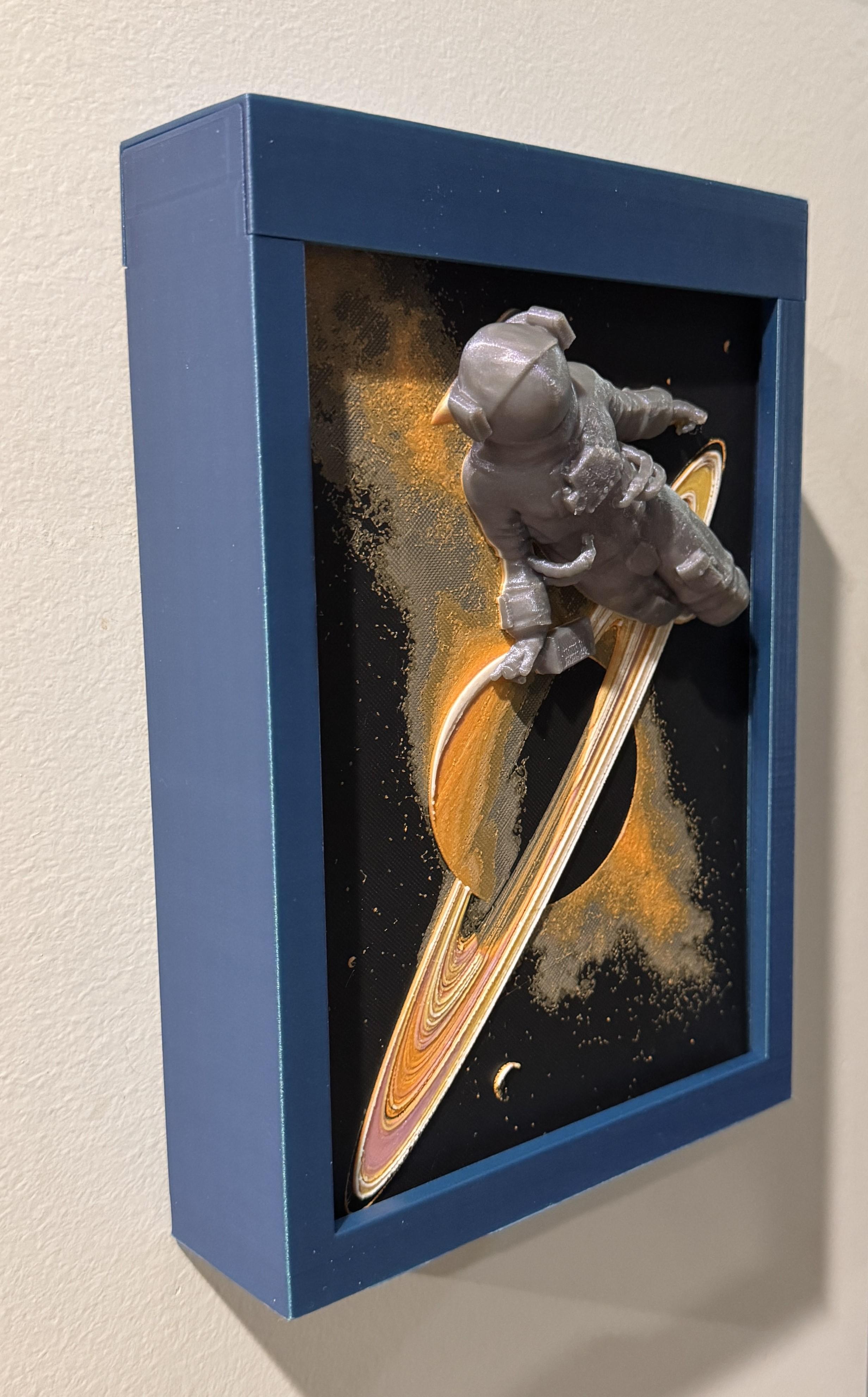 Drunk in Space - Wall Mountable Frame Compatible HueForge Hybrid 3d model