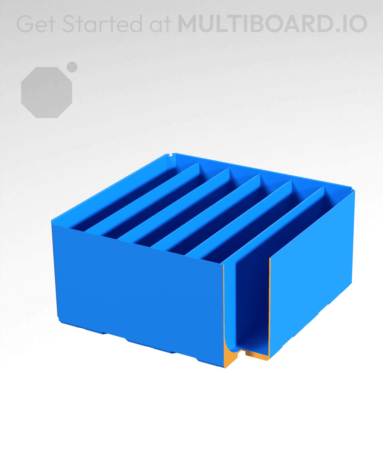 3x3x1.5 - Curved - Double Divided Bin - Multibin Insert 3d model