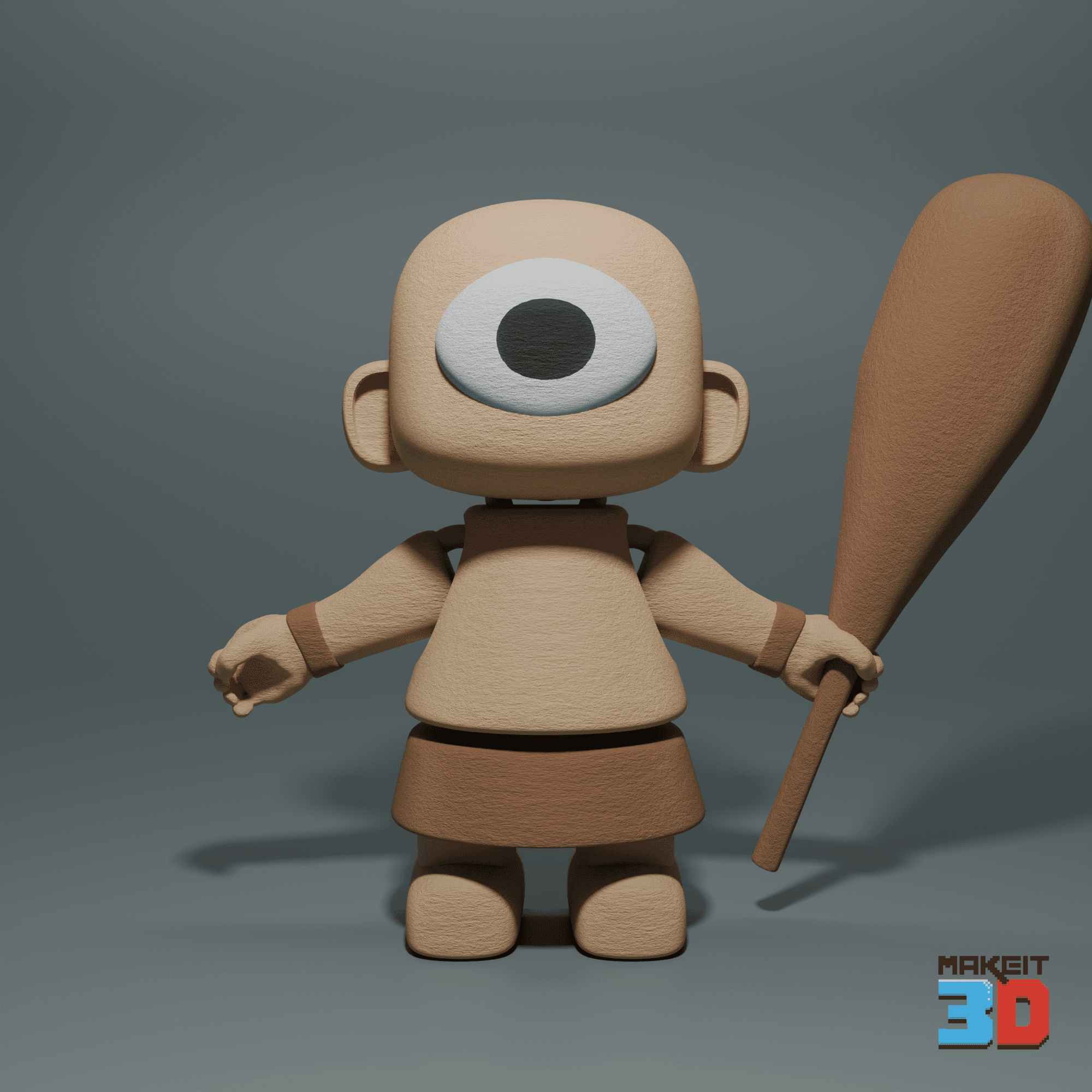 3D Printable Cyclops Articulated Flexi With Club STL Files 3d model