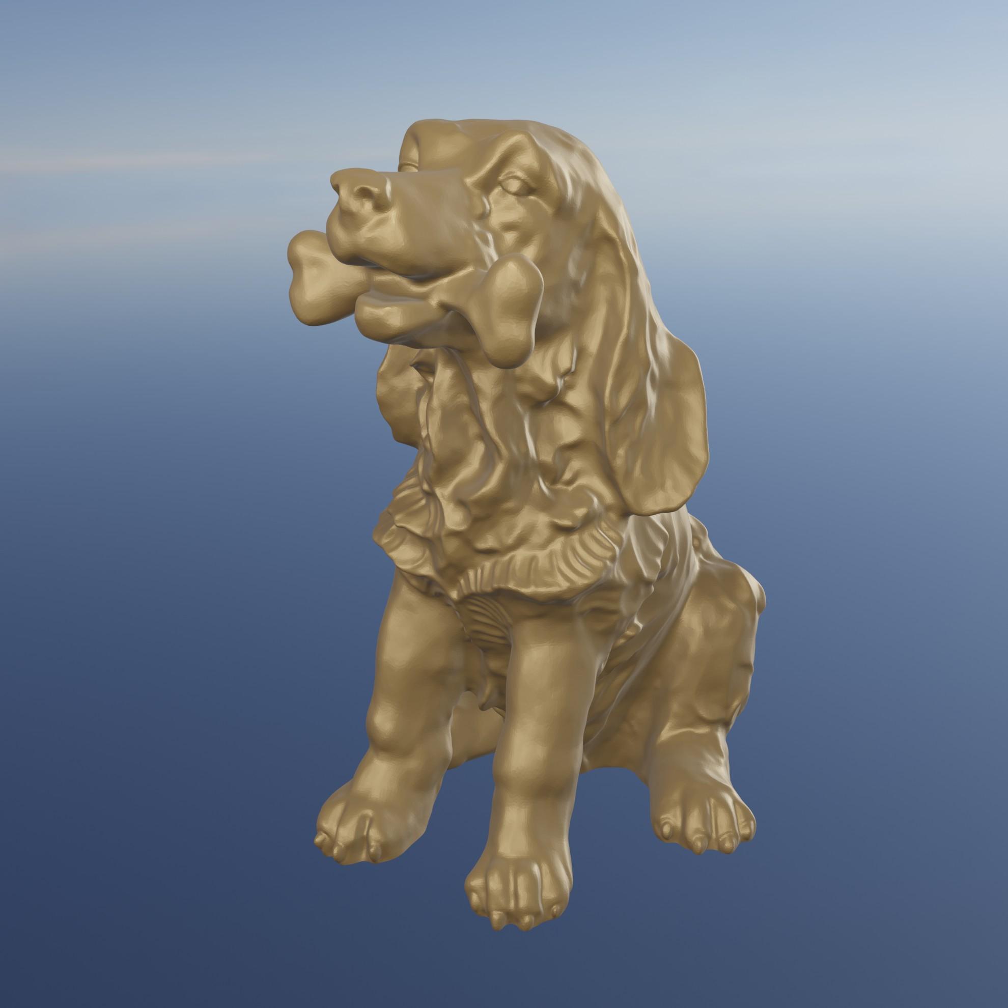 Cocker and bone 3d model