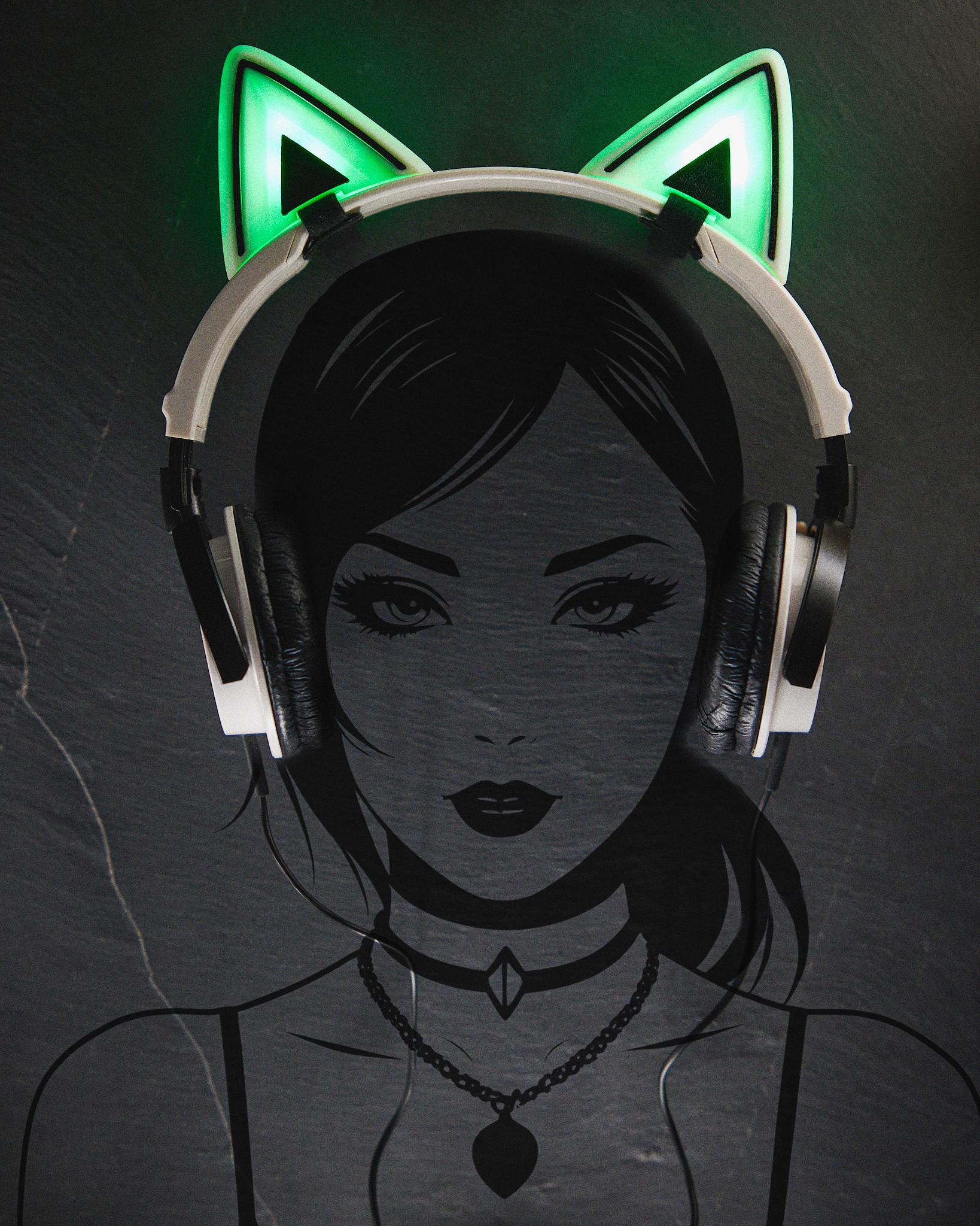 RGB Light Cat Ears for Headphones 3d model