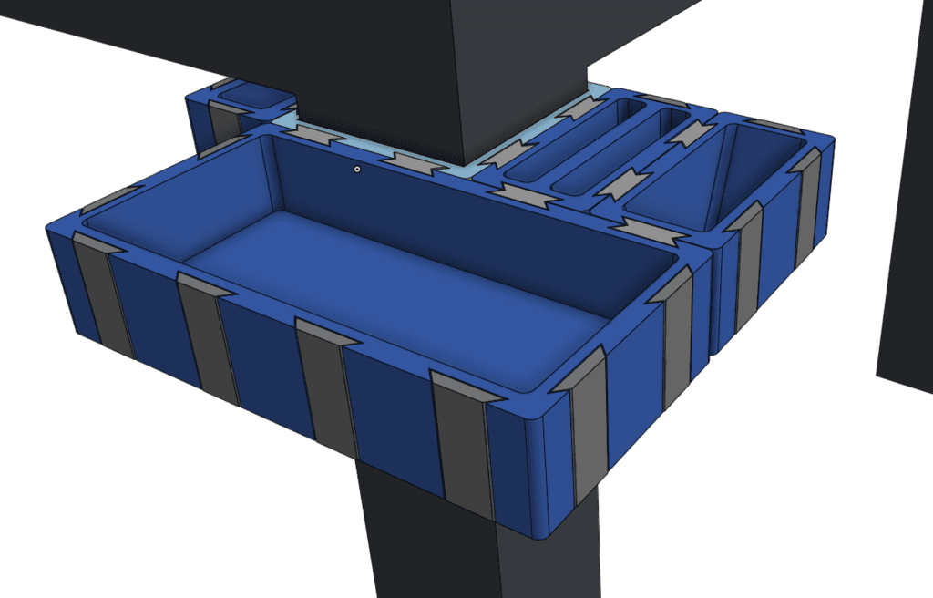 Modular Table Corner Tool Shelf 3d model