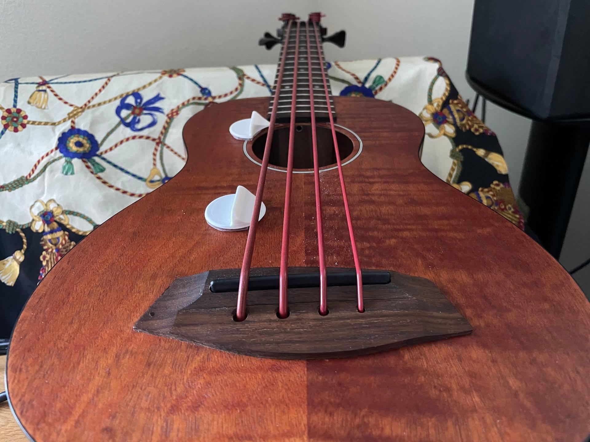 Stick-on Bass Thumbrests & Strap Button 3d model
