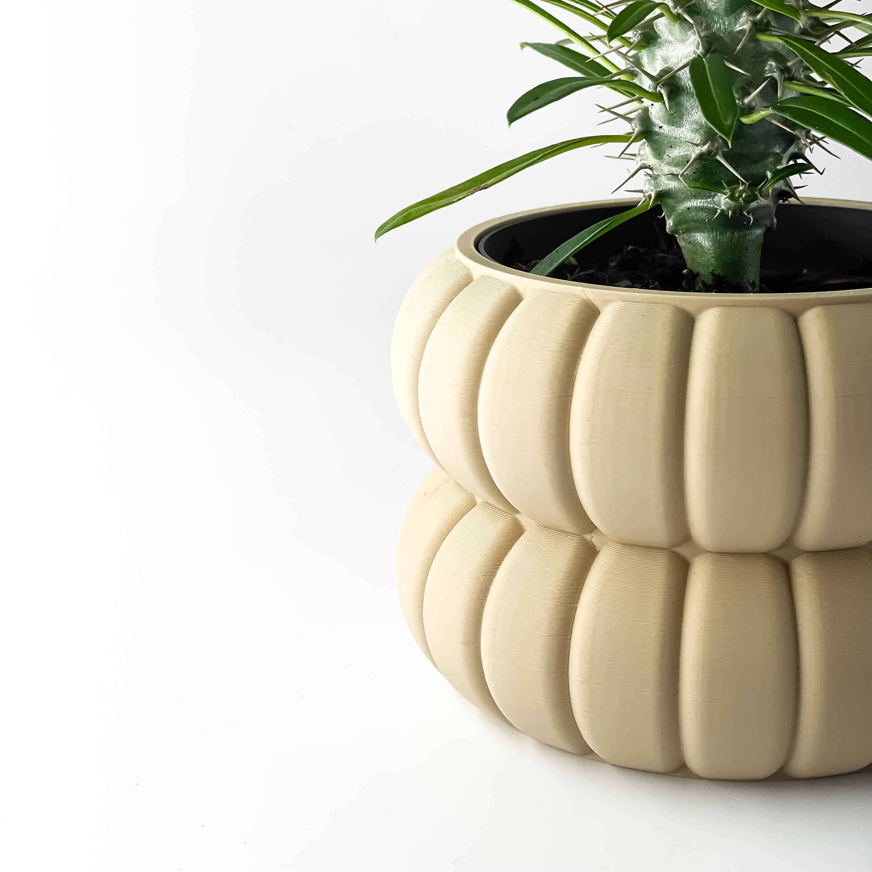 The Yanor Planter Pot with Drainage: Tray & Stand Included | Modern and Unique Home Decor for Plants 3d model