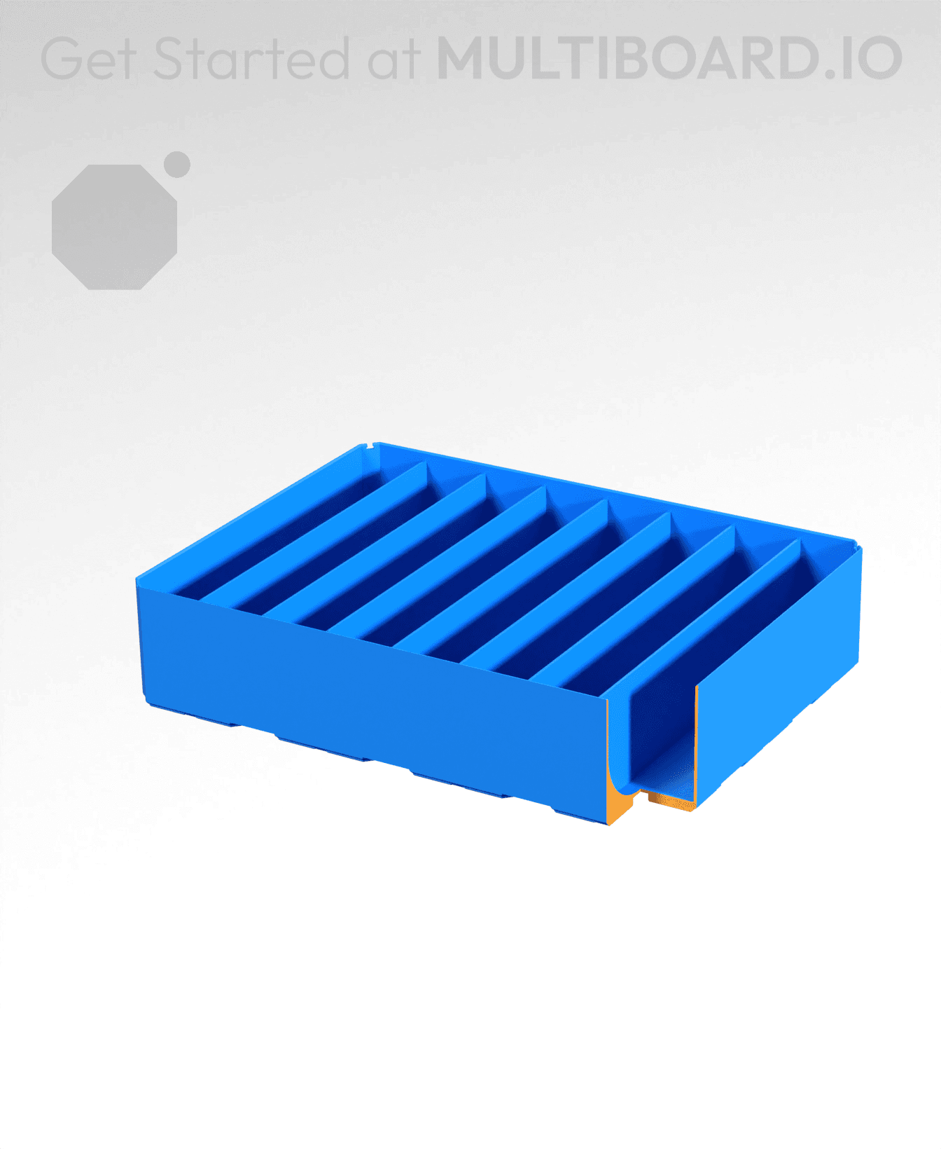 4x3x1 - Curved - Double Divided Bin - Multibin Insert 3d model