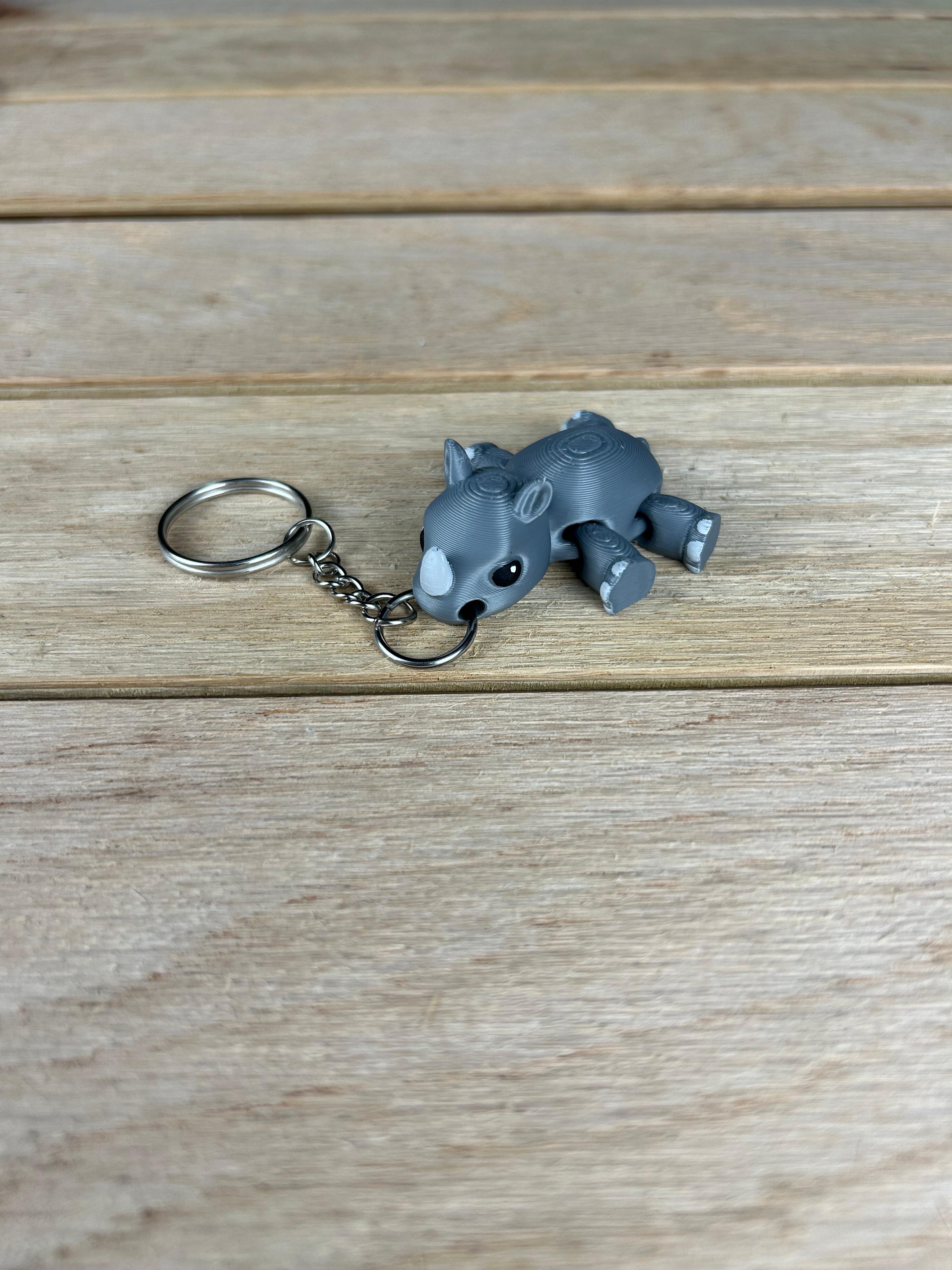 Chibi Rhino Keychain 3d model