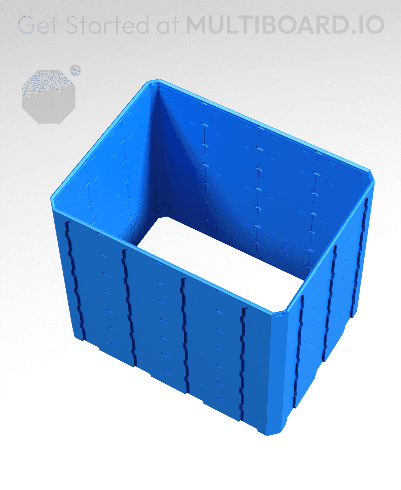 4x3x3·5 - Topped Multipoint Rail - Pop-In Bin Extension 3d model