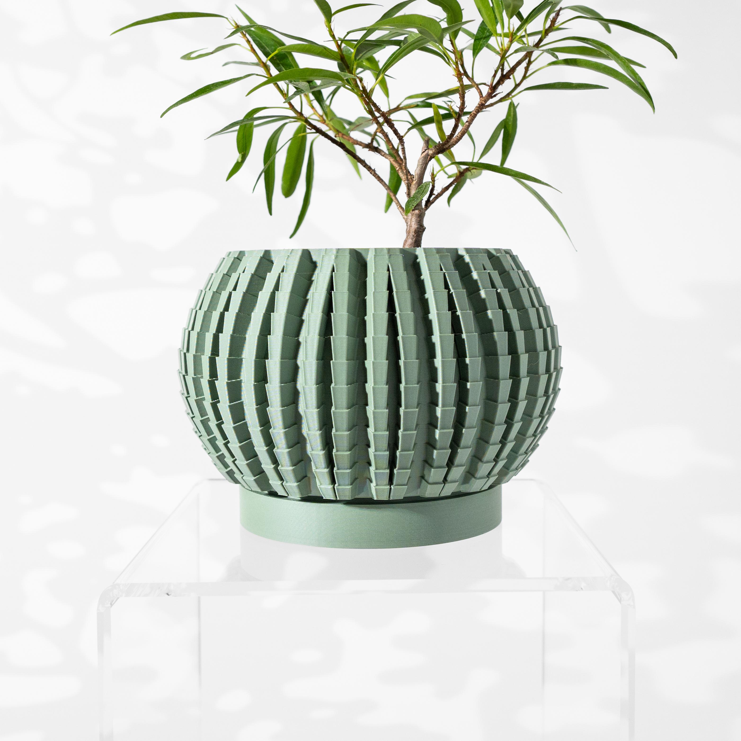 The Uralo Planter Pot with Drainage Tray & Stand: Modern and Unique Home Decor for Plants 3d model